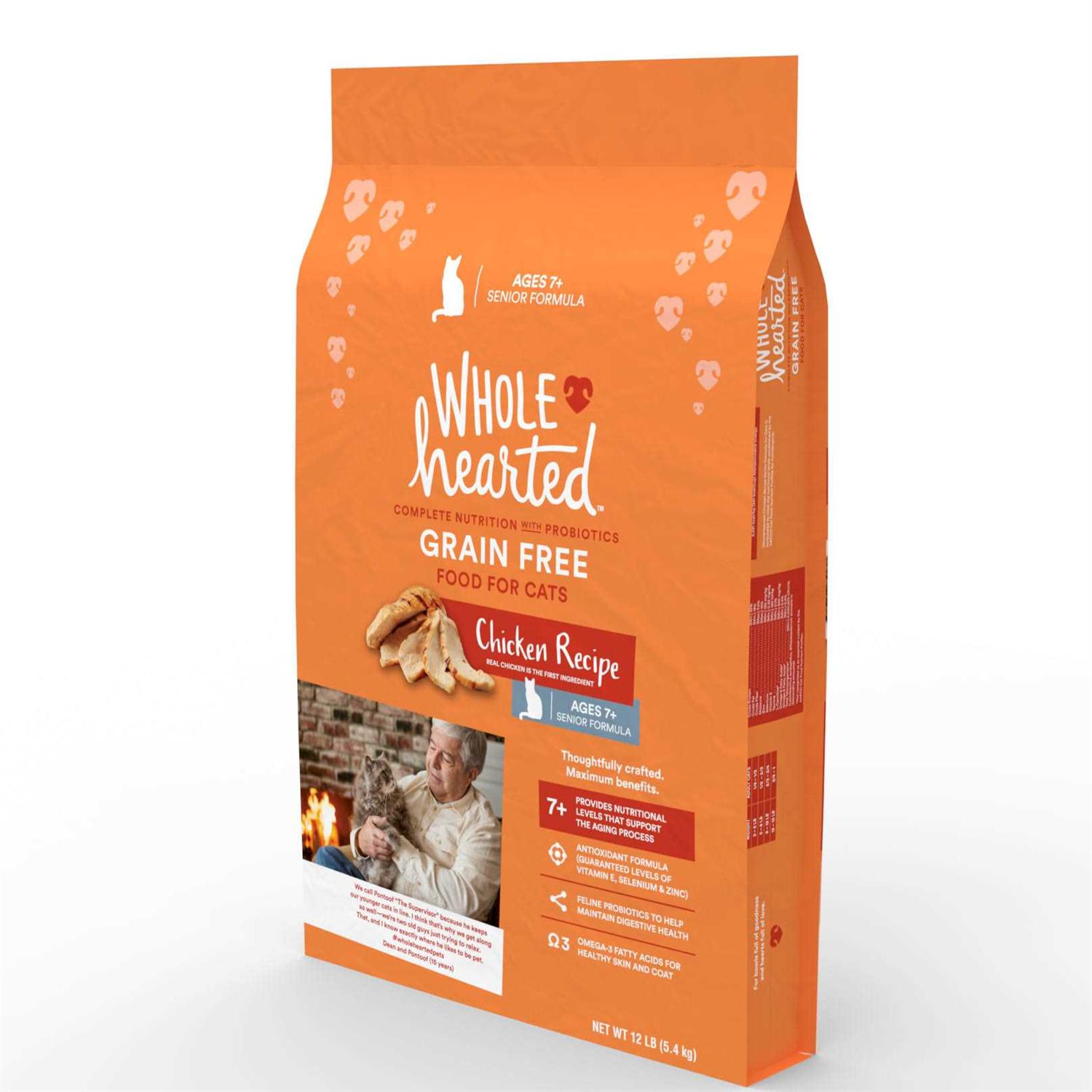 WholeHearted Grain Free Senior Chicken Recipe Dry Cat Food