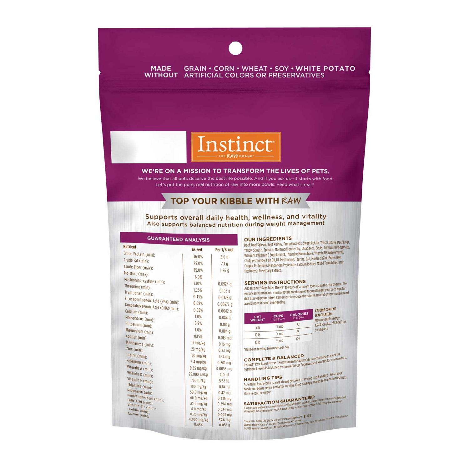 Instinct Raw Boost Mixers Multivitamin Freeze-Dried Cat Food Topper