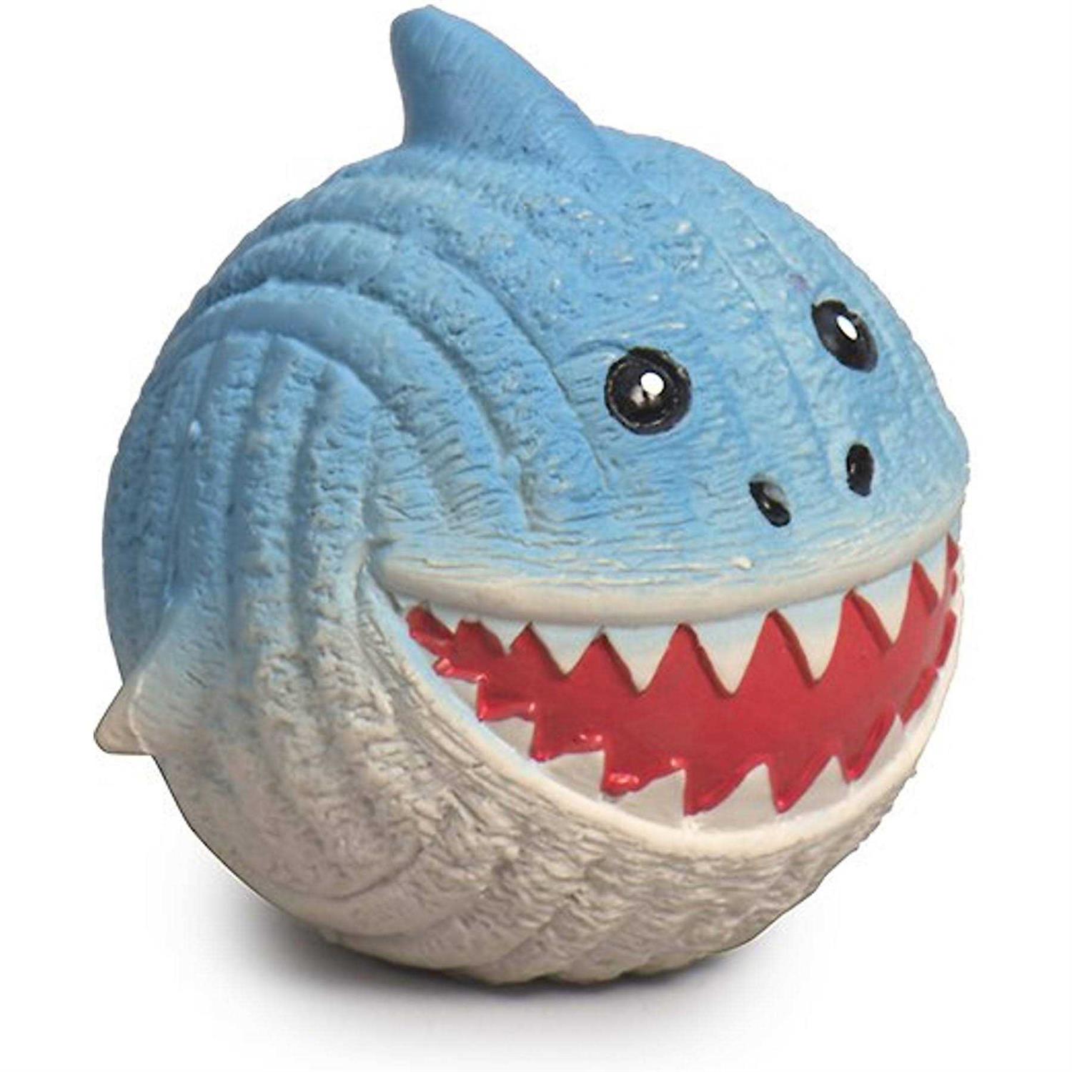 HuggleHounds Finn The Shark Ruff-Tex Ball Dog Toy