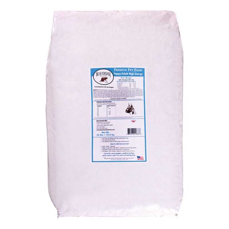 Beaverdam Hi-Energy All Ages Pork and Chicken Dry Dog Food 40 lb