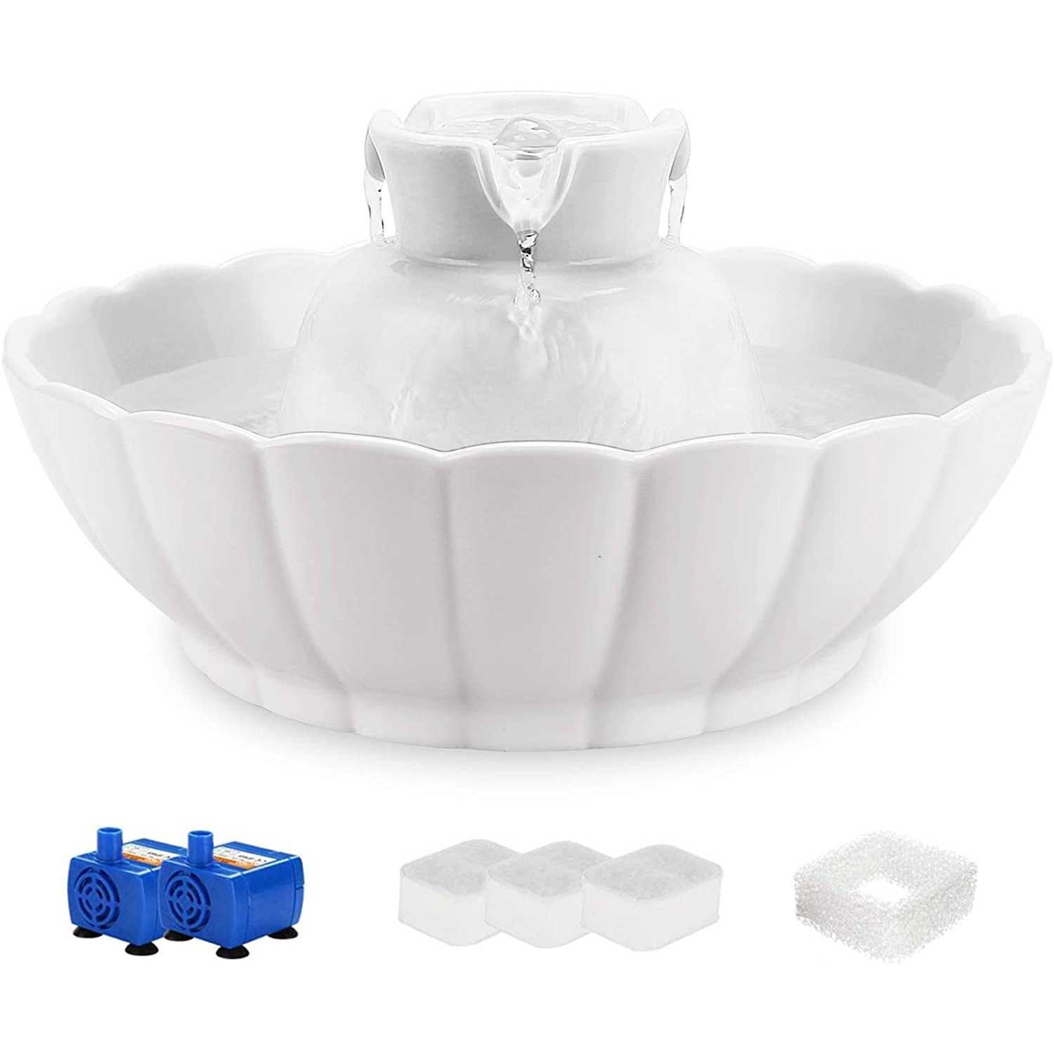 iPettie Tritone Ceramic Water Fountain for Cat & Dog