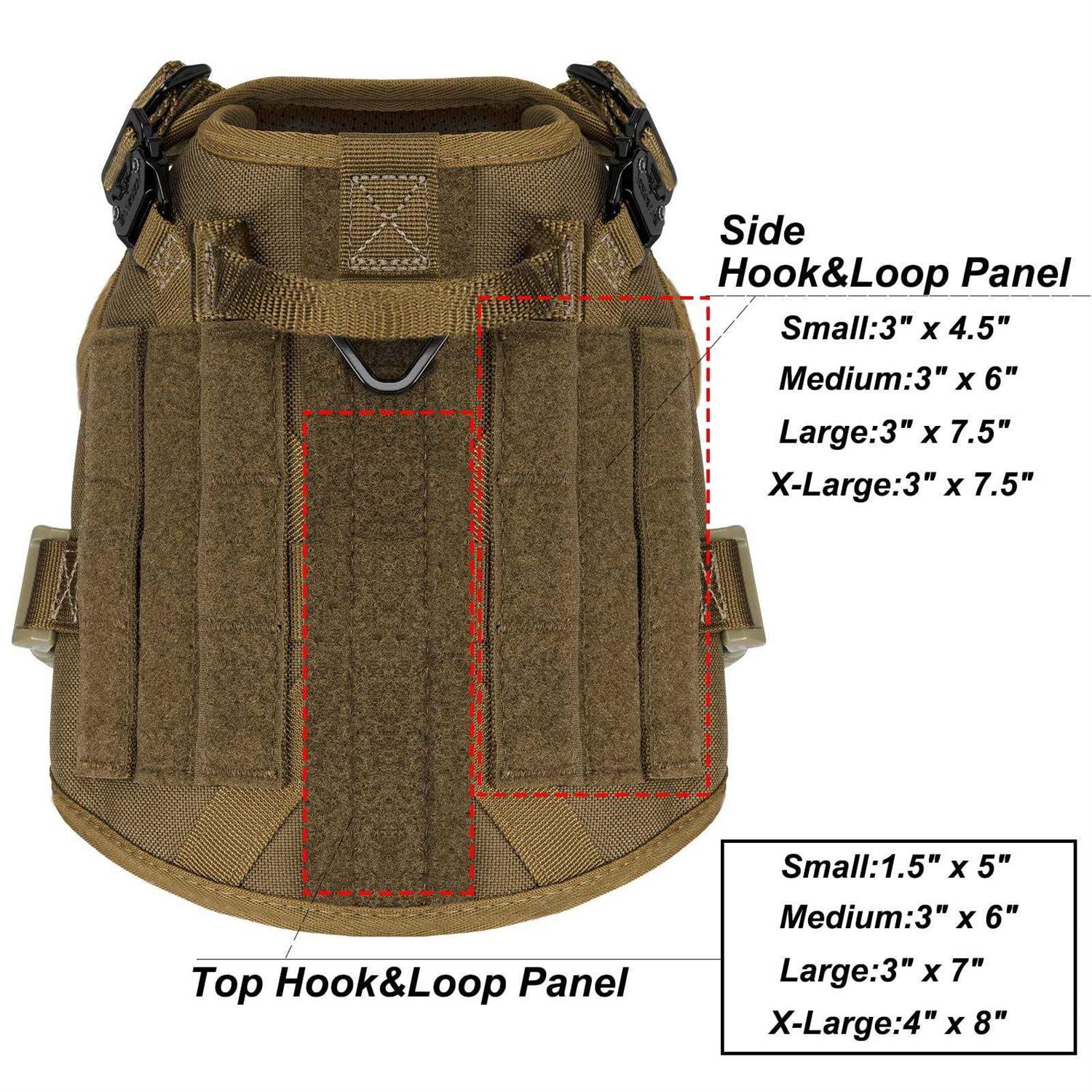 Icefang Tactical Dog Harness Size,2X Metal Buckle,Working Dog MOLLE Vest with Handle,No Pulling Front Leash Clip,Hook and Loop Panel