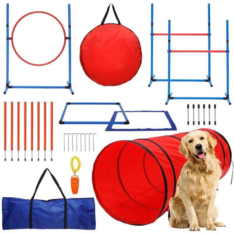 Willow Pet Products 15 Piece Dog Agility Course Backyard Set Dog Agility Training Equipment Set Includes
