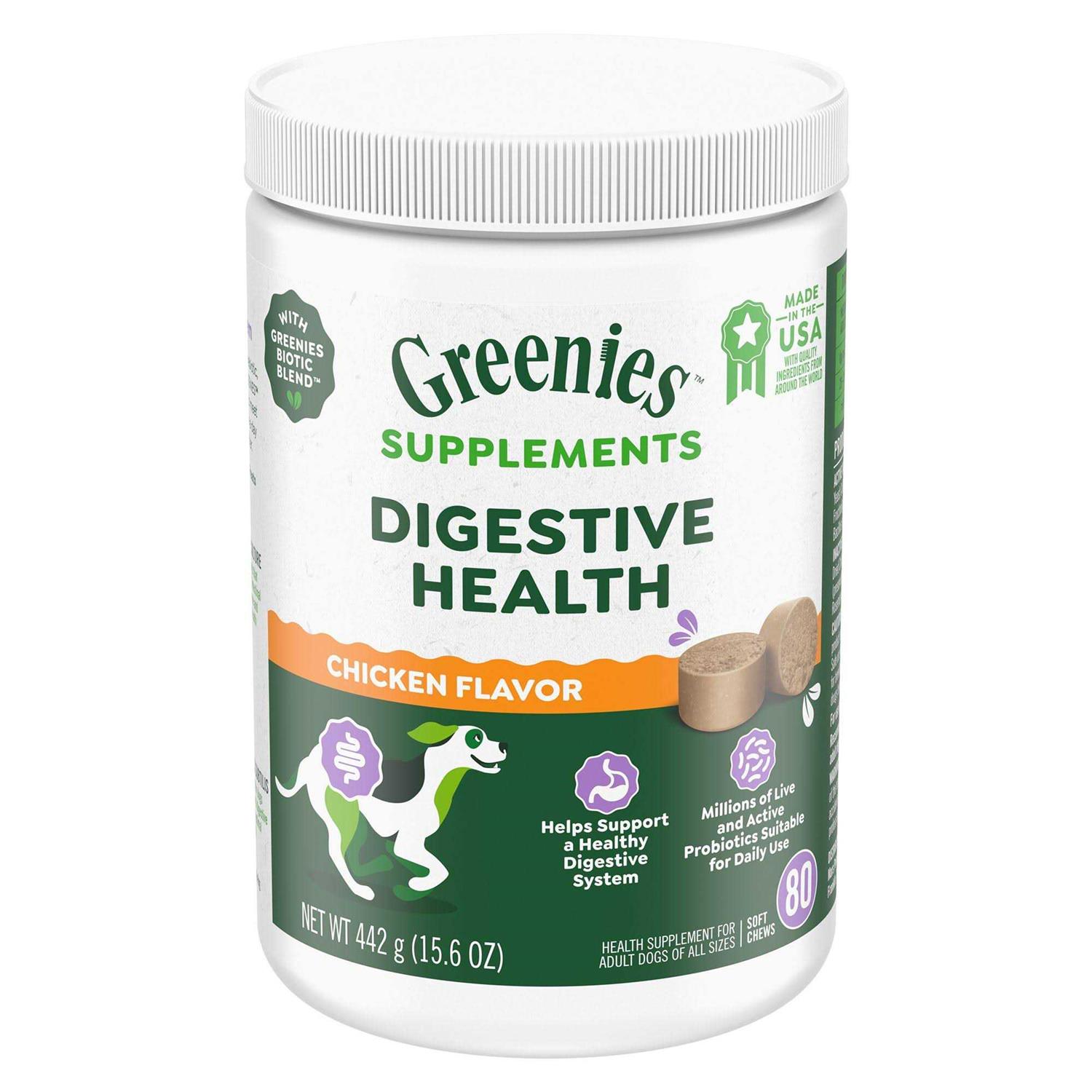 Greenies Supplements Digestive Health Probiotics for Dogs Chicken Flavor