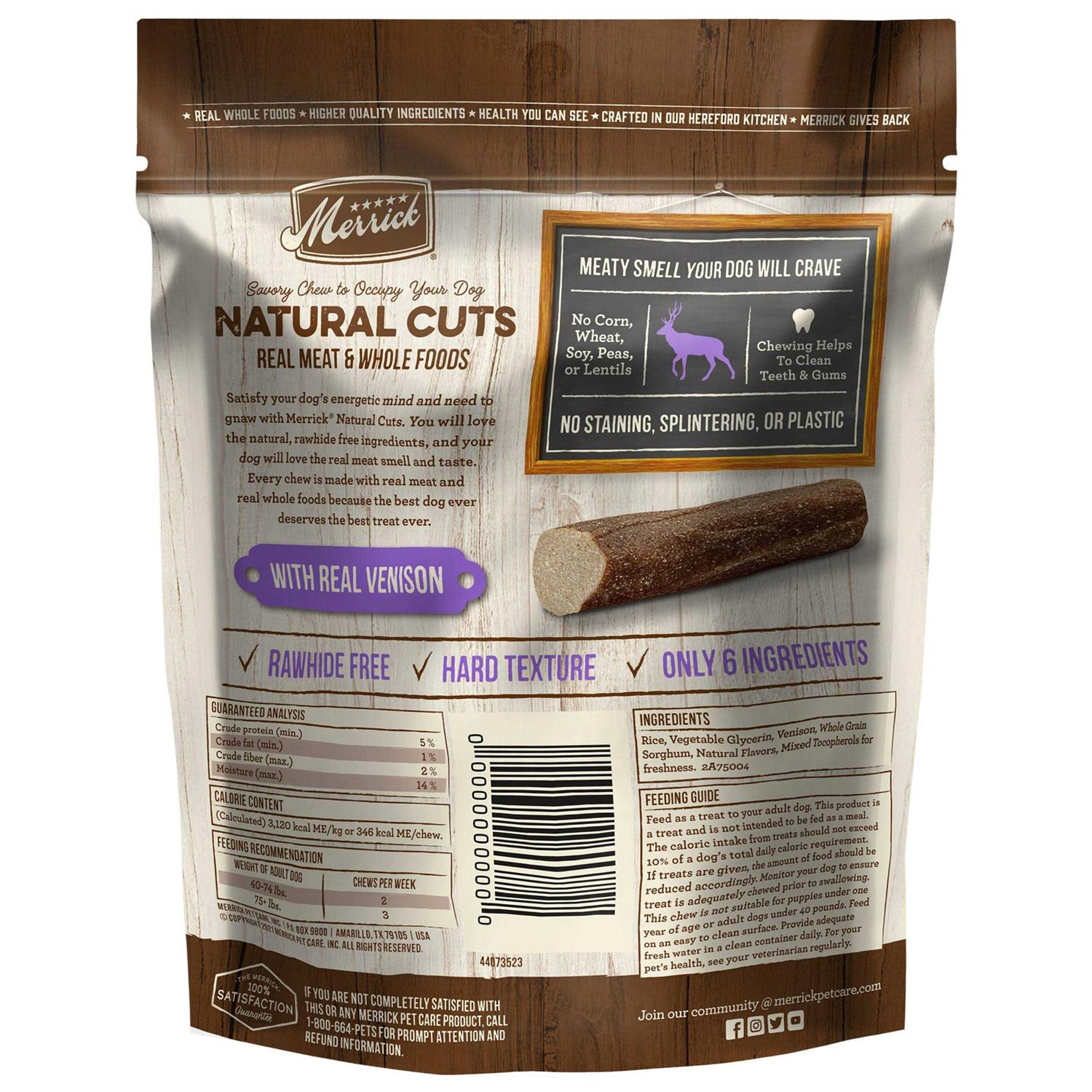 Merrick Natural Cuts Venison Dog Treats