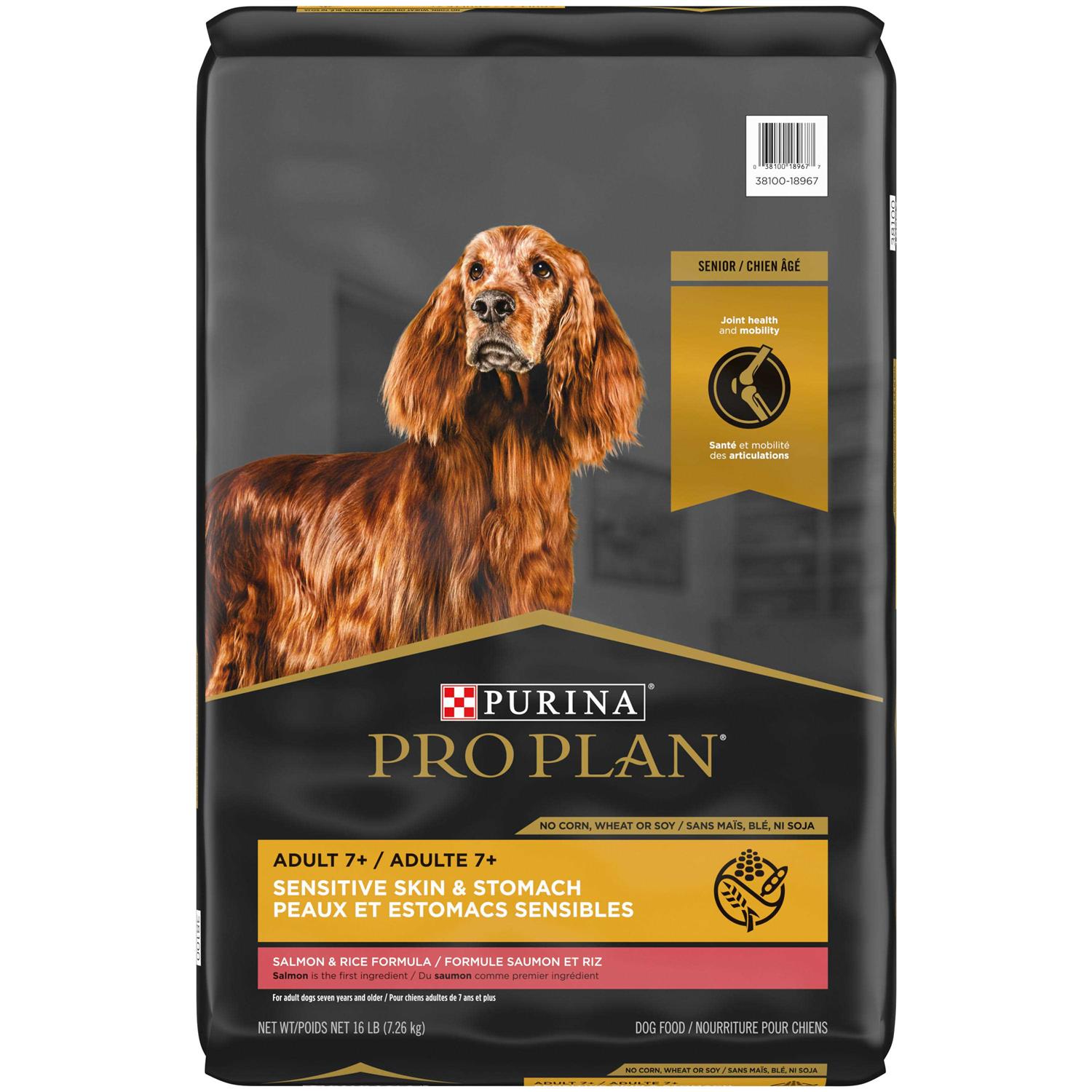 Purina Pro Plan Sensitive Skin & Stomach Salmon & Rice Formula Senior Dry Dog Food