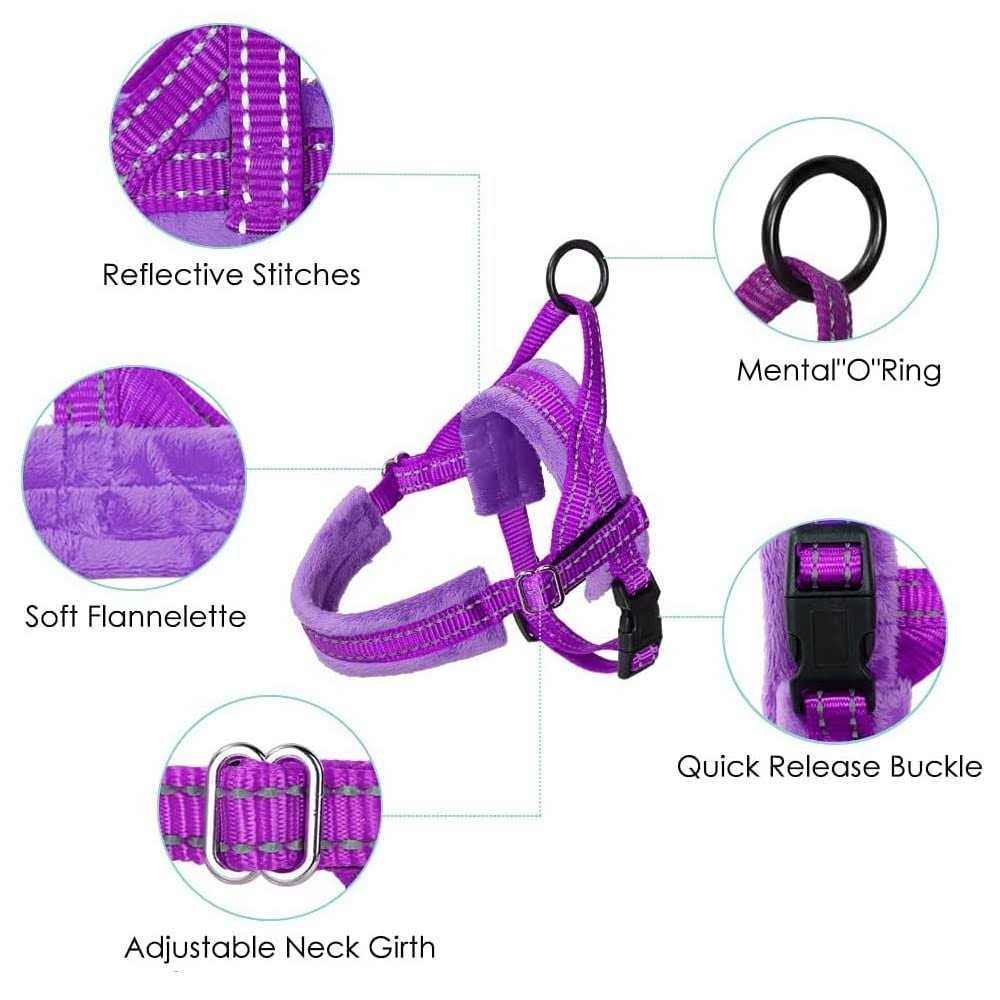 Lukovee Walking Dog Harness and Leash Heavy Duty Adjustable Puppy Harness Soft Padded Reflective Vest Harness Anti-Twist 4FT Pe