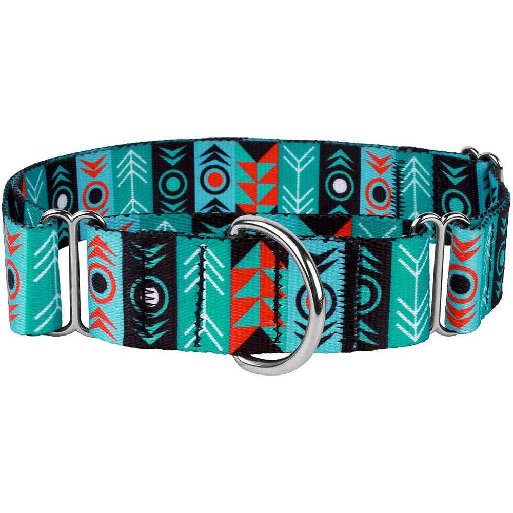 Collardirect Martingale Dog Collar Nylon Safety Training Tribal Pattern Adjustable Heavy Duty Collars for Dogs Medium Large