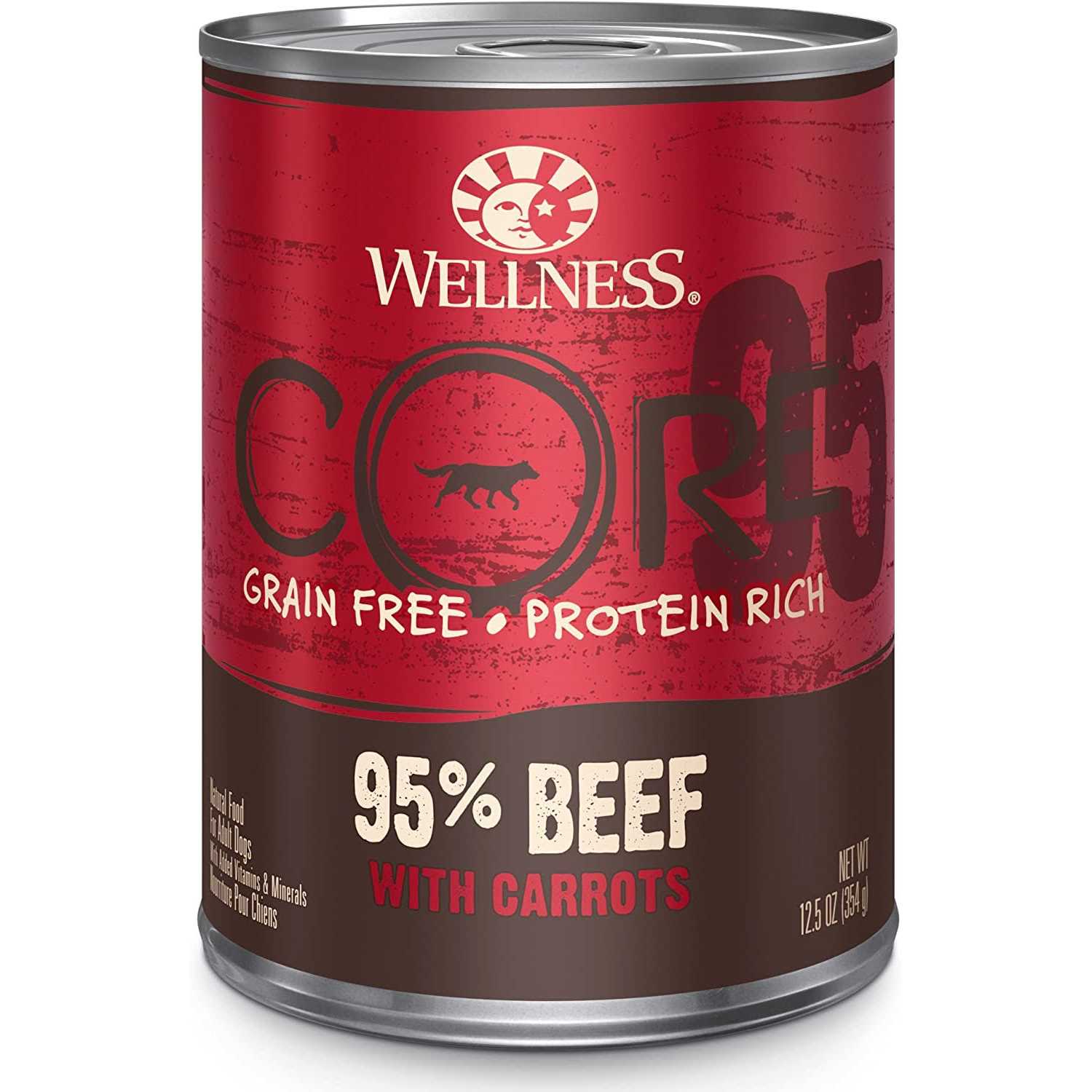 Wellness CORE Grain Free Natural 95% Beef and Carrots Recipe Wet Canned Dog Food