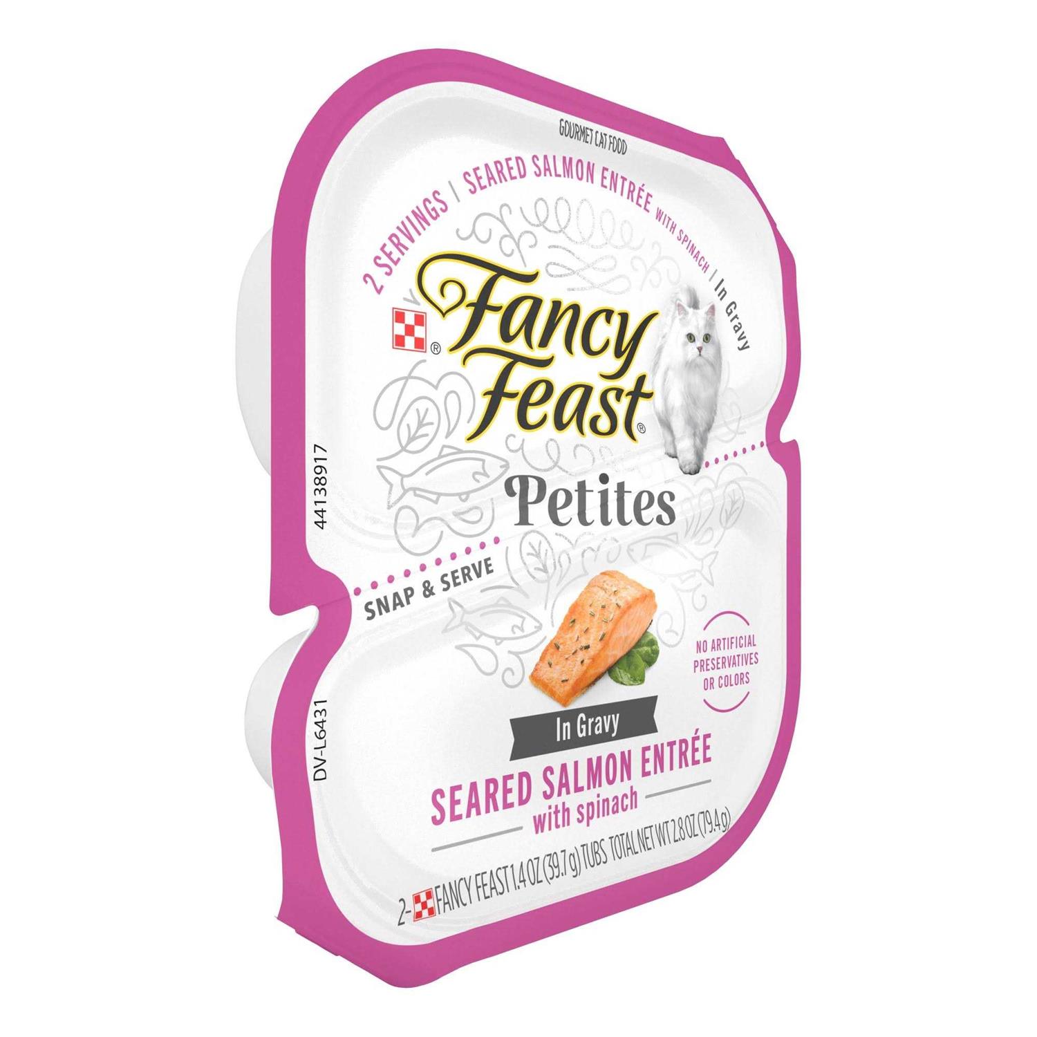 Fancy Feast Petites in Gravy Seared Salmon with Spinach Entree Wet Cat Food