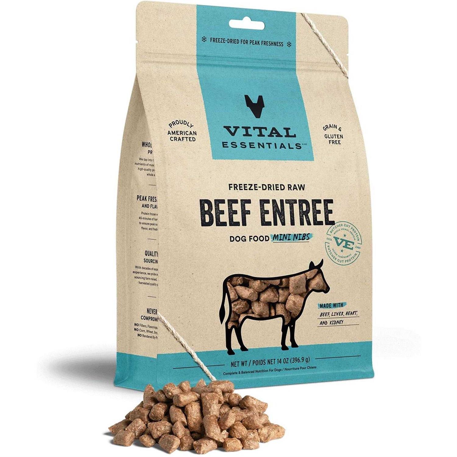 Vital Essentials Beef Entree Mini Nibs Freeze-Dried Raw Dog Food