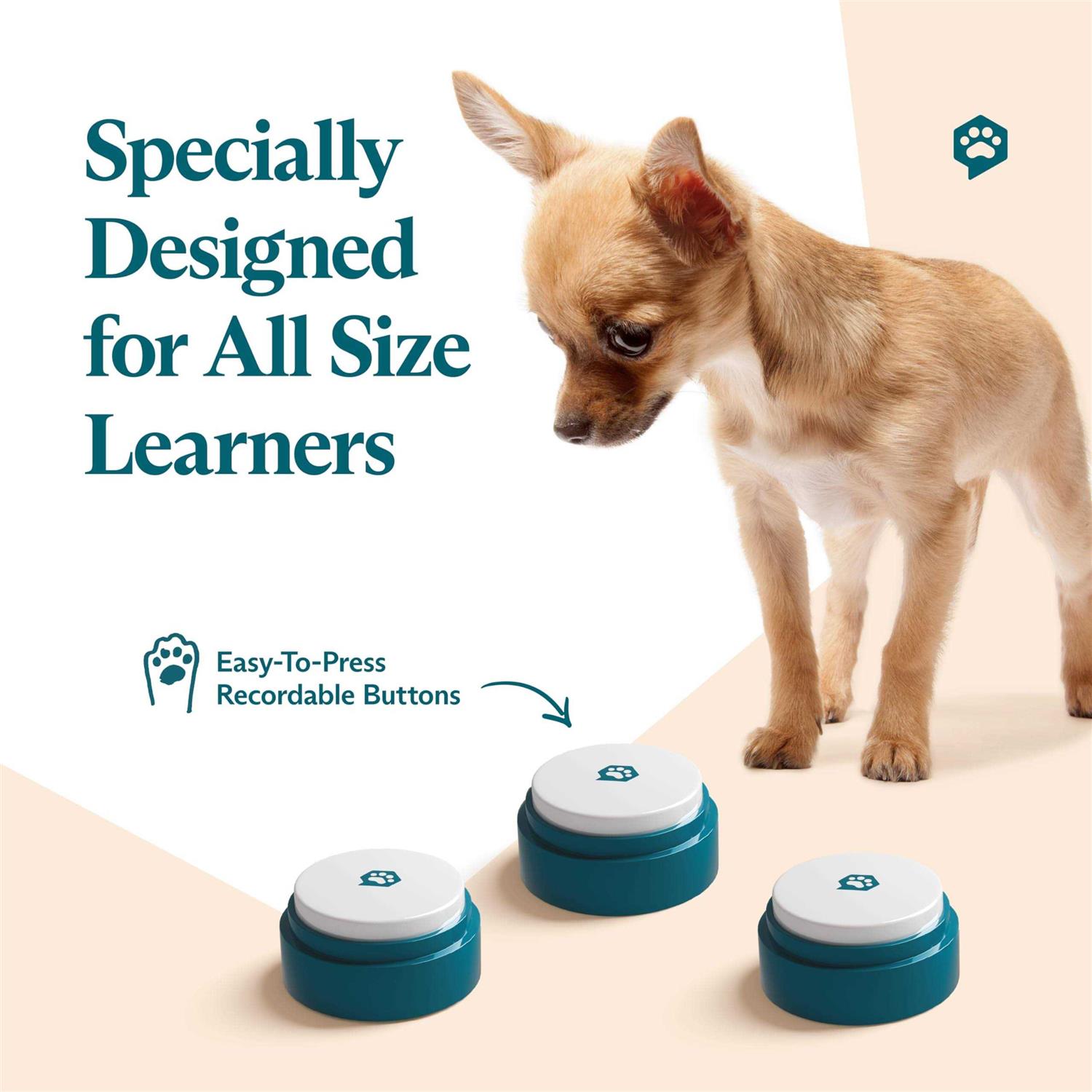 FluentPet Basic Buttons 6 Pack Talking Buttons to Communicate with Pets