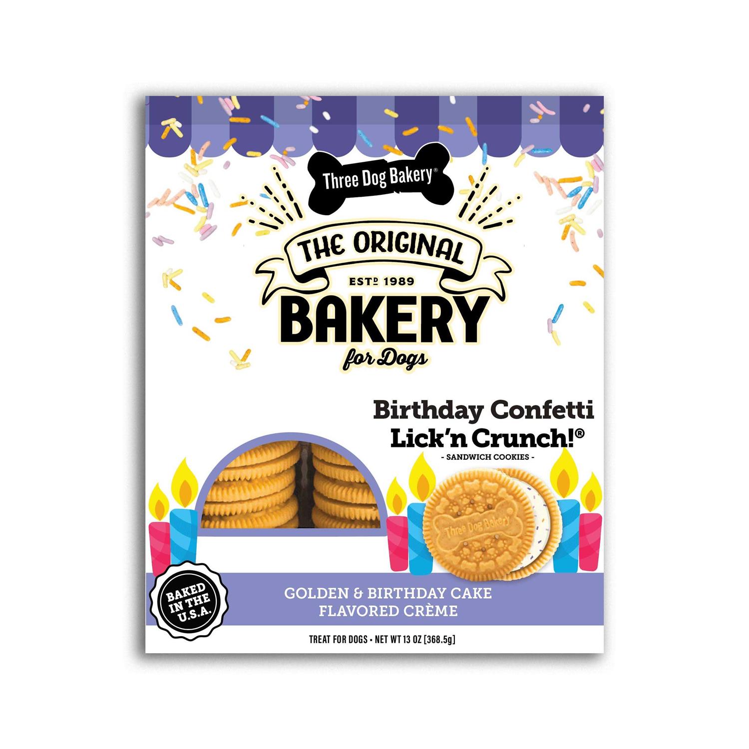 Three Dog Bakery Birthday Confetti Lick’n Crunch Dog Treats