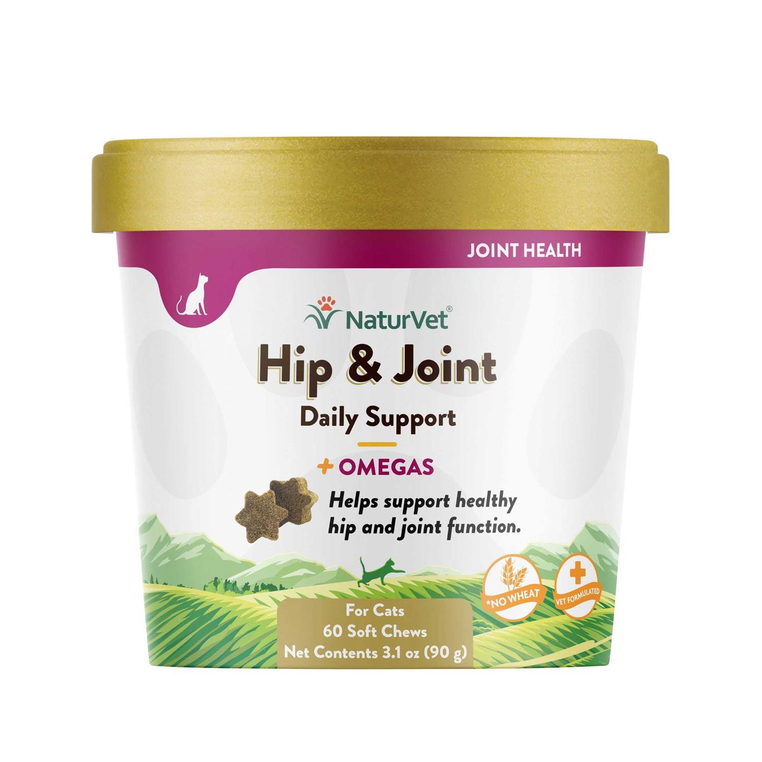 NaturVet Hip & Joint Plus Omegas Soft Chews Cat Supplement