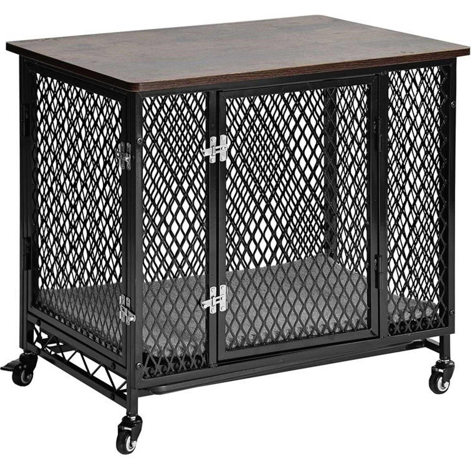 Aivituvin Dog Crate Furniture Side End Table with Tray AIR79