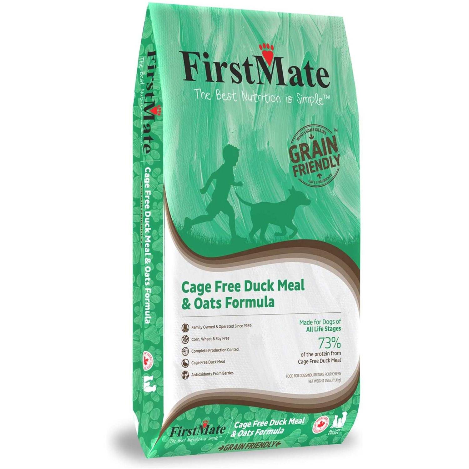 FirstMate Grain Friendly Cage Free Duck & Oats Dry Dog Food