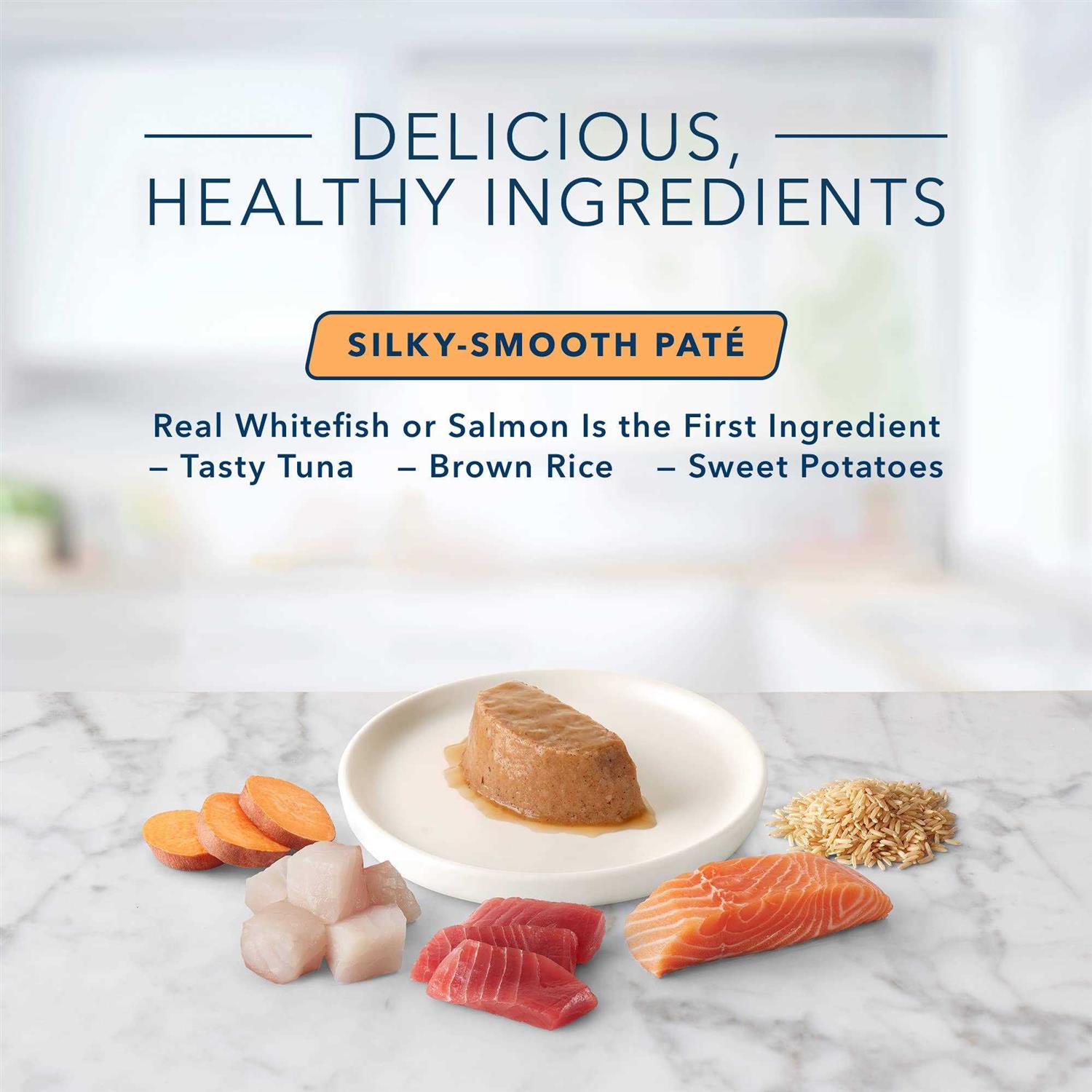 Blue Buffalo Tastefuls Spoonless Singles Whitefish & Tuna and Salmon Pate Wet Adult Cat Food Variety Pack