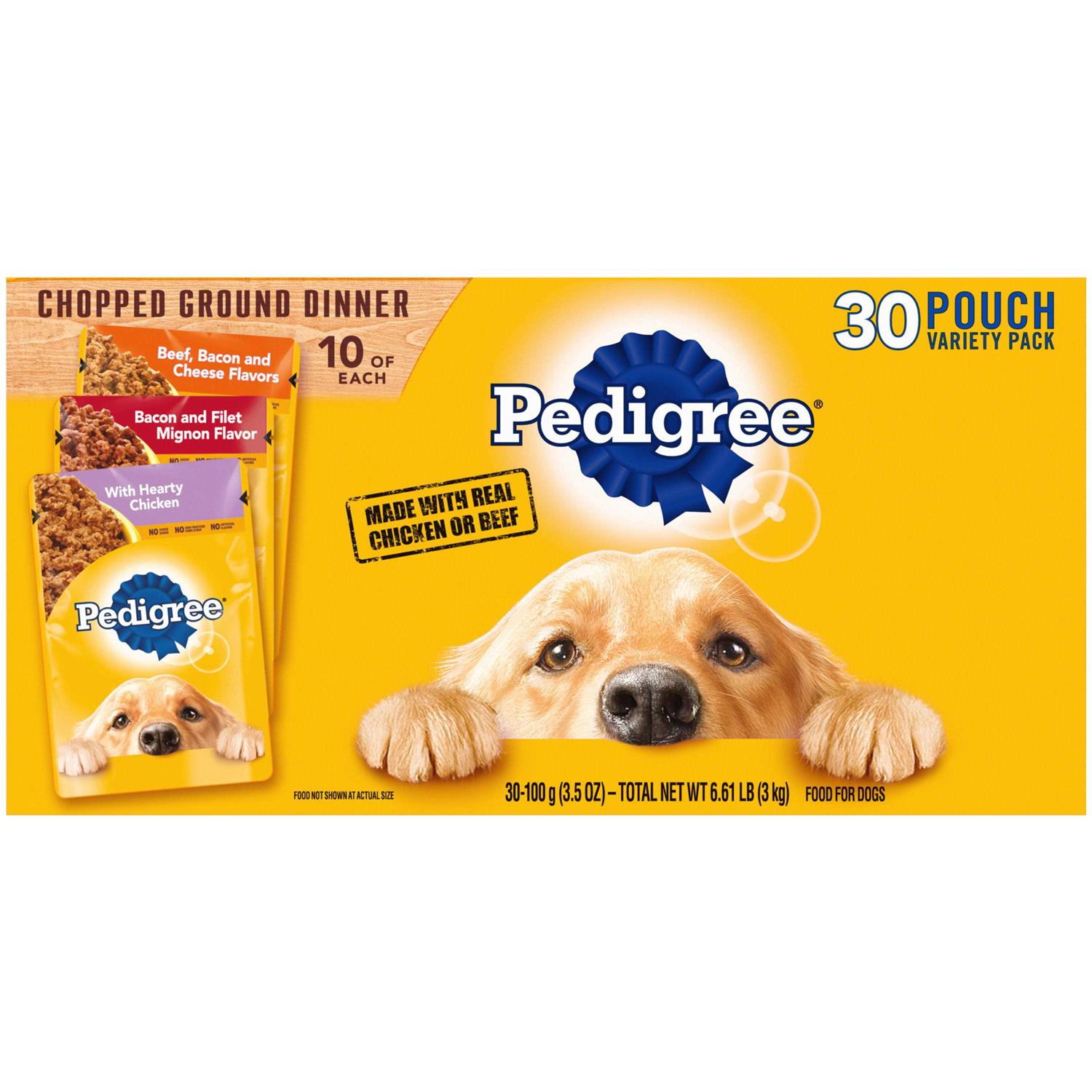 Pedigree Chopped Ground Dinner Wet Dog Food Variety Pack