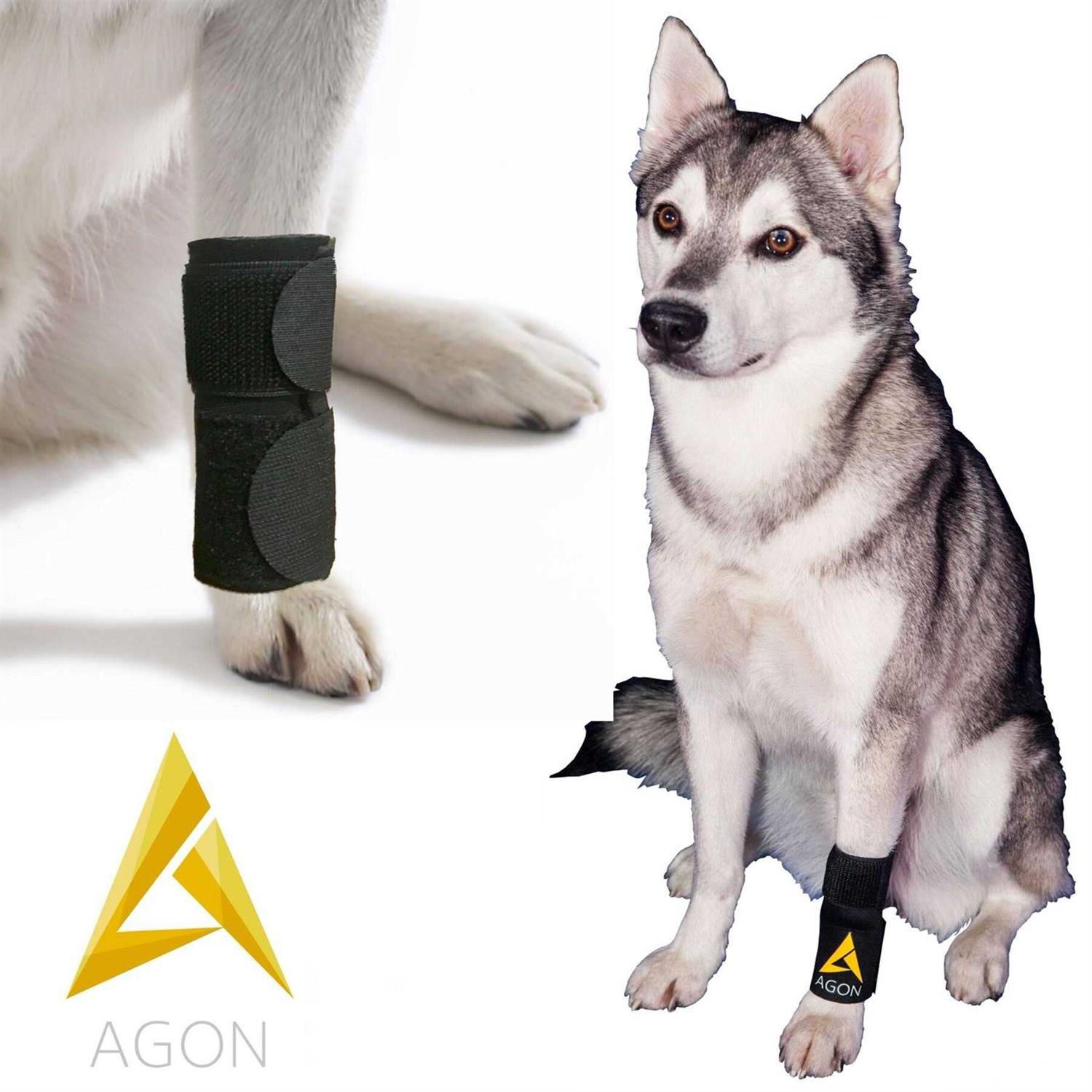 Pair Agon Dog Canine Front Leg Brace Paw Compression Wraps with Protects Wounds