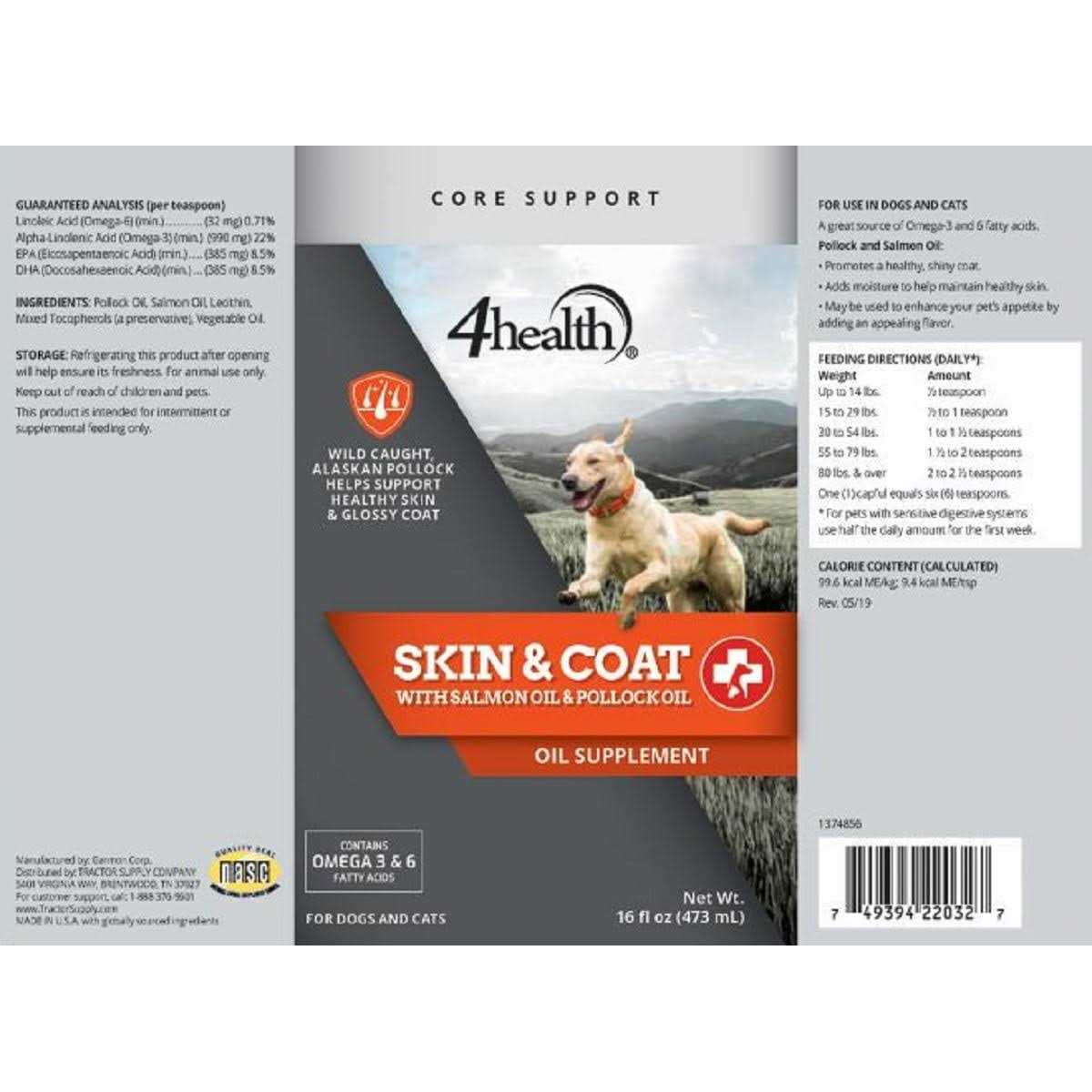 4health Salmon and Pollock Oil Skin and Coat Supplement for Dogs