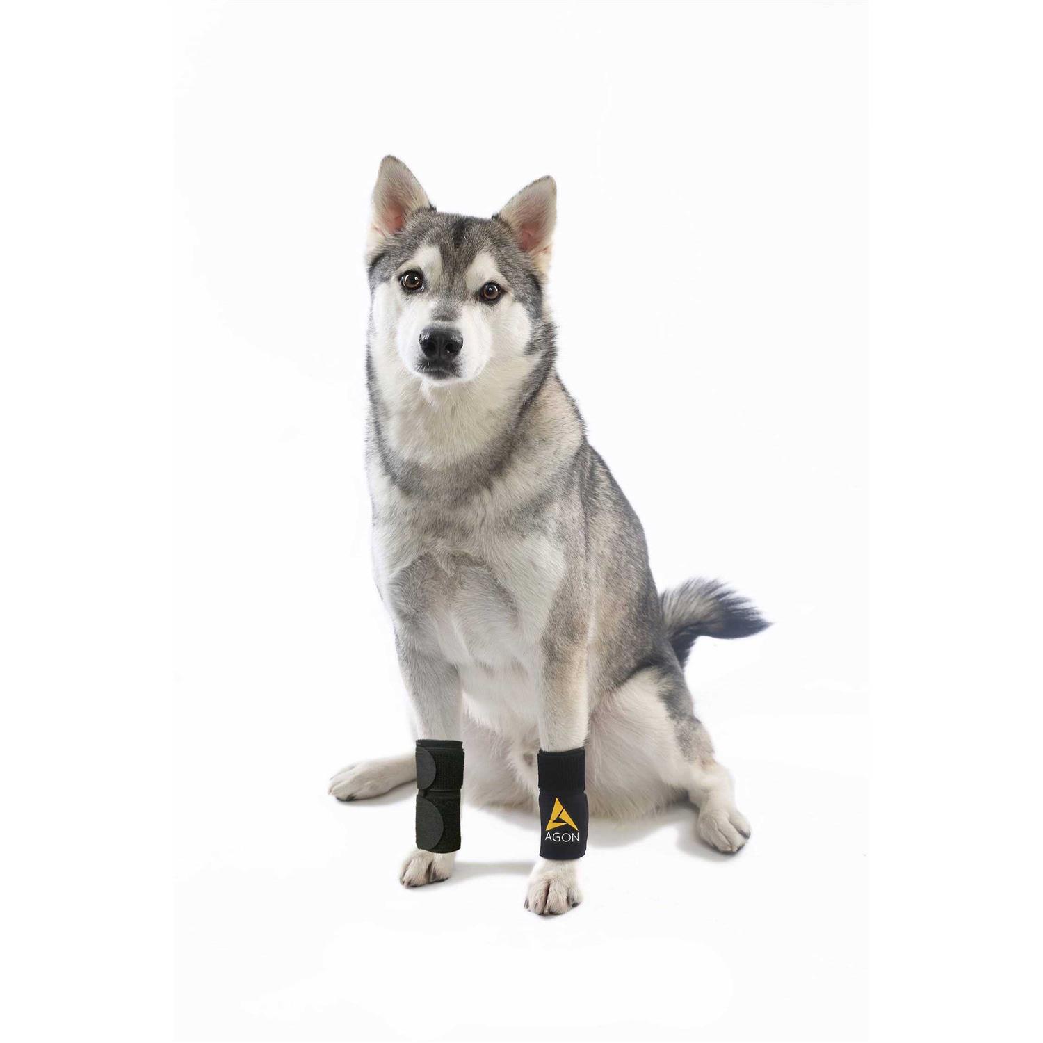 Pair Agon Dog Canine Front Leg Brace Paw Compression Wraps with Protects Wounds
