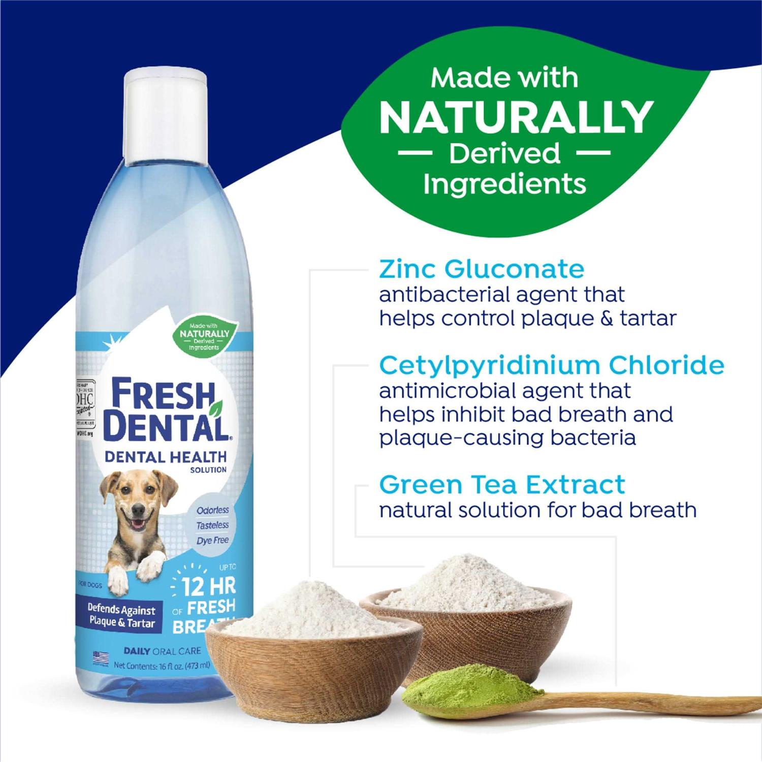 Naturel Promise Fresh Dental Dog Breath Freshener Water Additive for Dogs