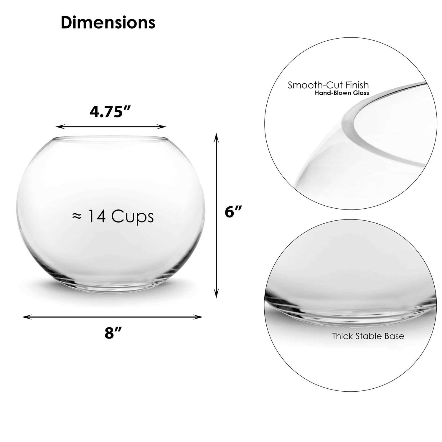 CYS EXCEL Store CYS EXCEL Glass Bubble Bowl Multiple Size Choices Fish Bowl Vase Glass Round Bowl Terrarium Globe