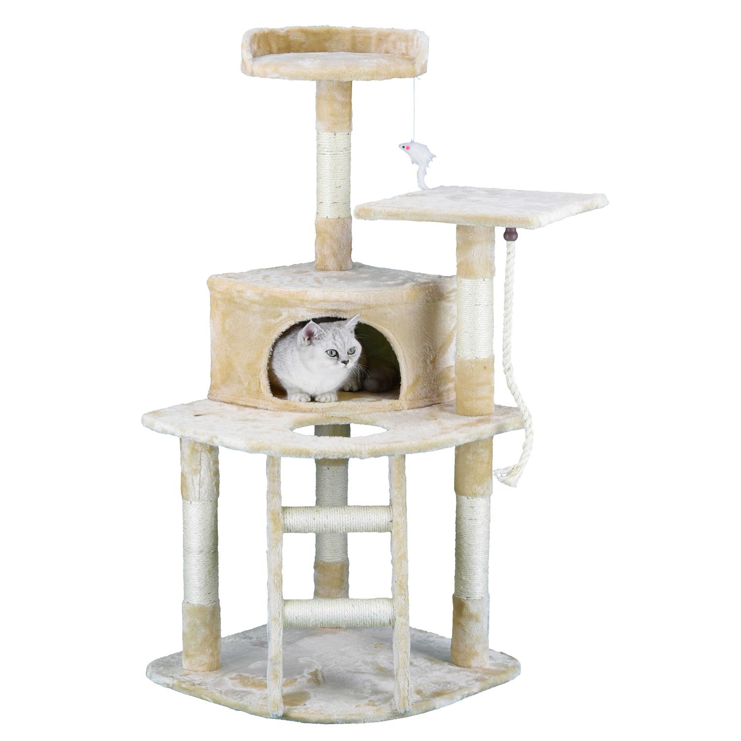 Go Pet Club 49 in. Economical Cat Tree Condo with Sisal Covered Posts