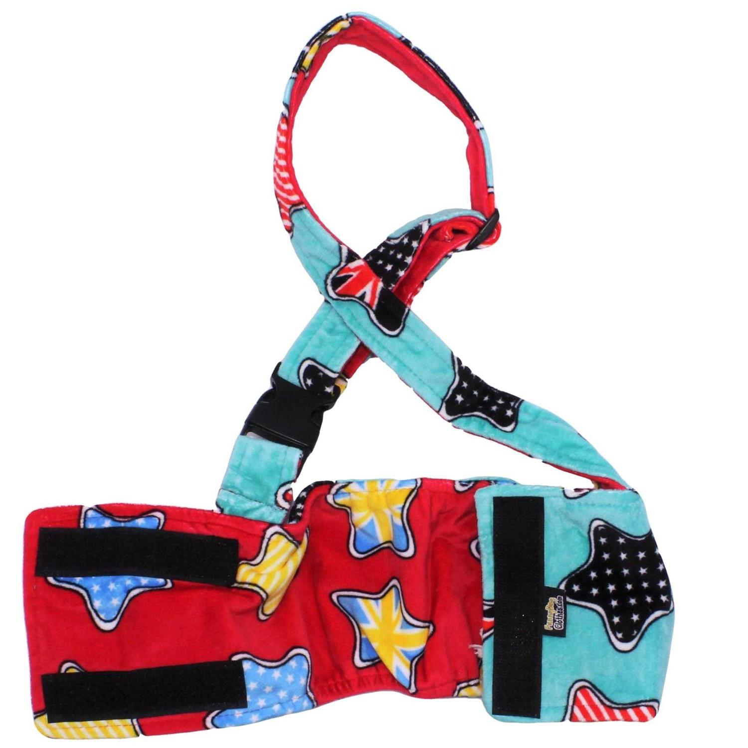 Washable Dog Diaper for Male Boy Fleece Belly Band Reusable with Suspender size