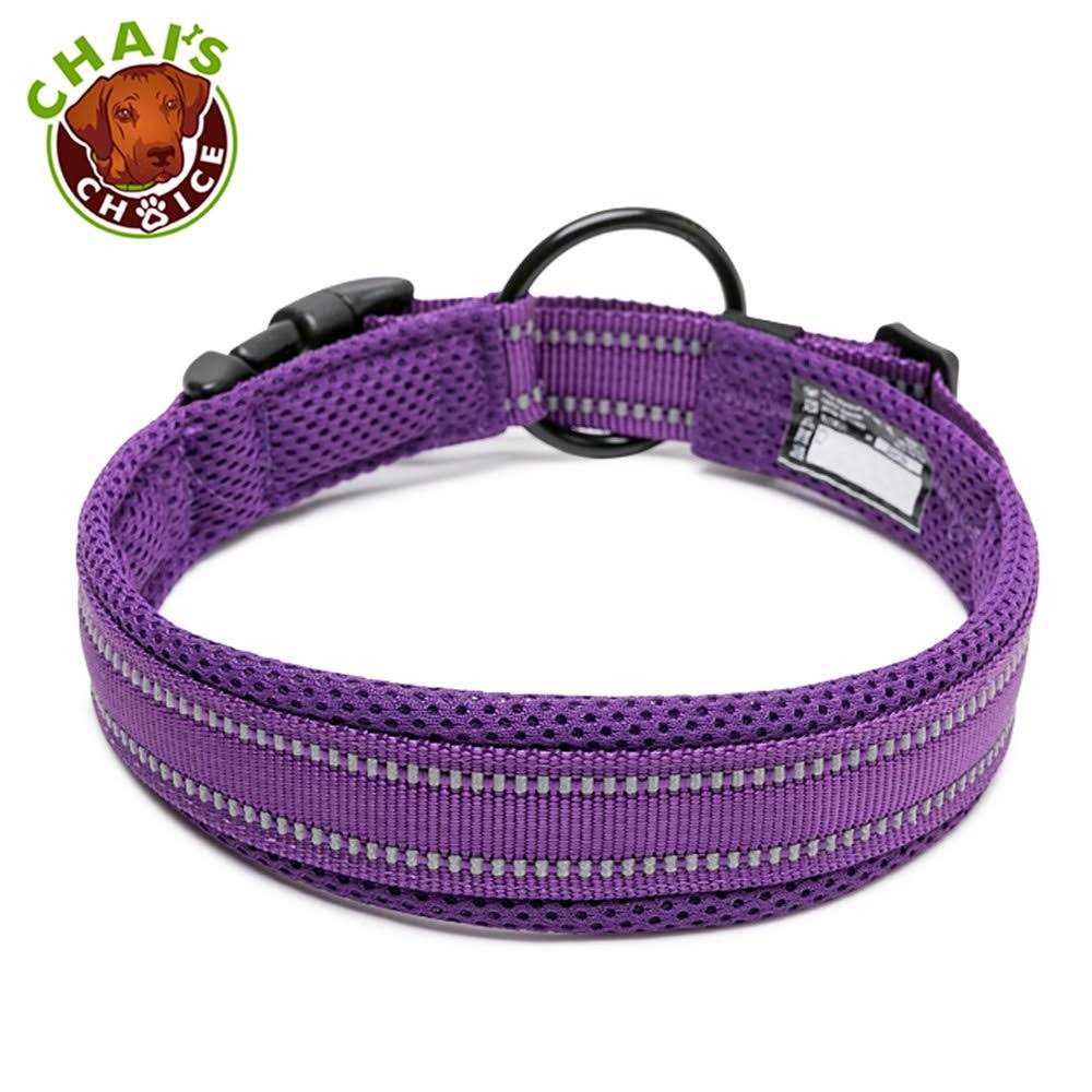 Chai’s Choice Premium Dog Collar Soft, Padded, Reflective Dog Collar for Large, Medium, and Small Size Dogs