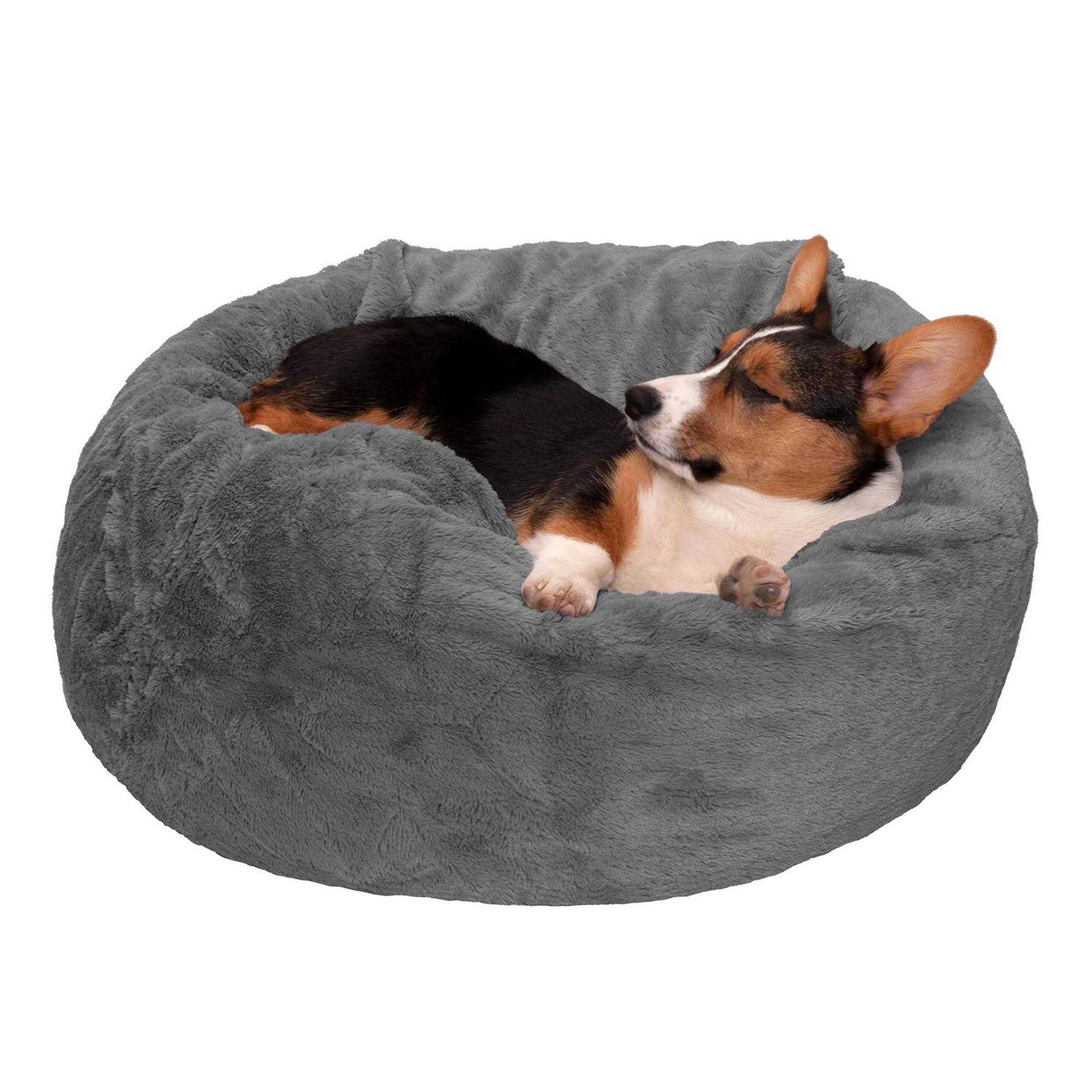 FurHaven Pet Round Plush Ball Dog Bed