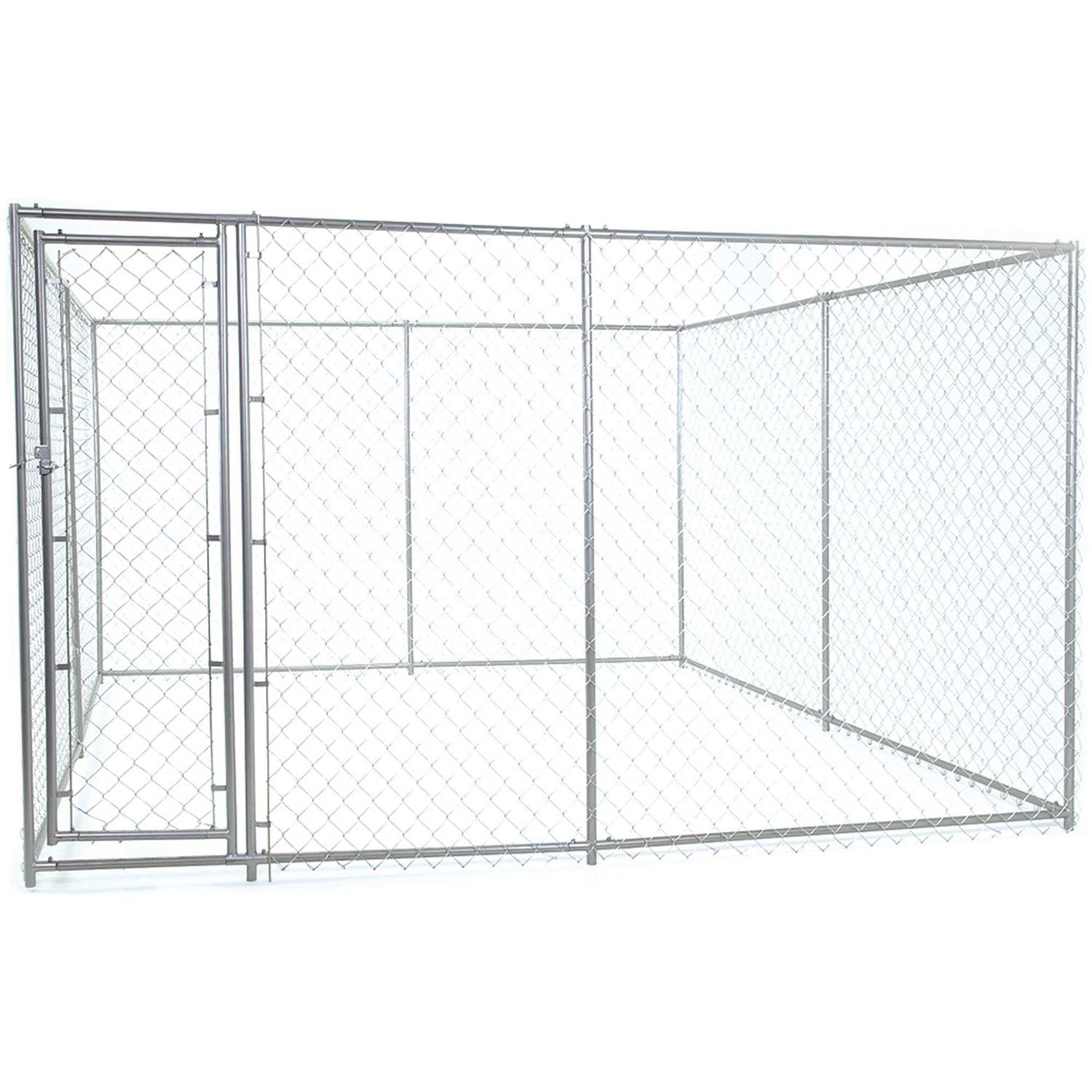 Lucky Dog Chain Link Dog Kennel, 6 x 5 x 15 ft