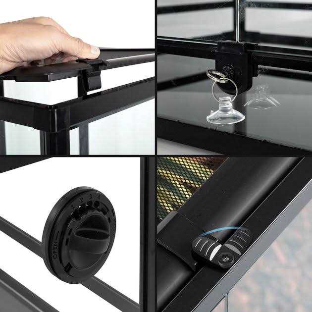 REPTI ZOO REPTI-ZOO 47 Gallon Reptile Large Terrarium Upgrade Glass Front Opening Tank Sliding Door with Screen Ventilation Reptile Terrarium About 48