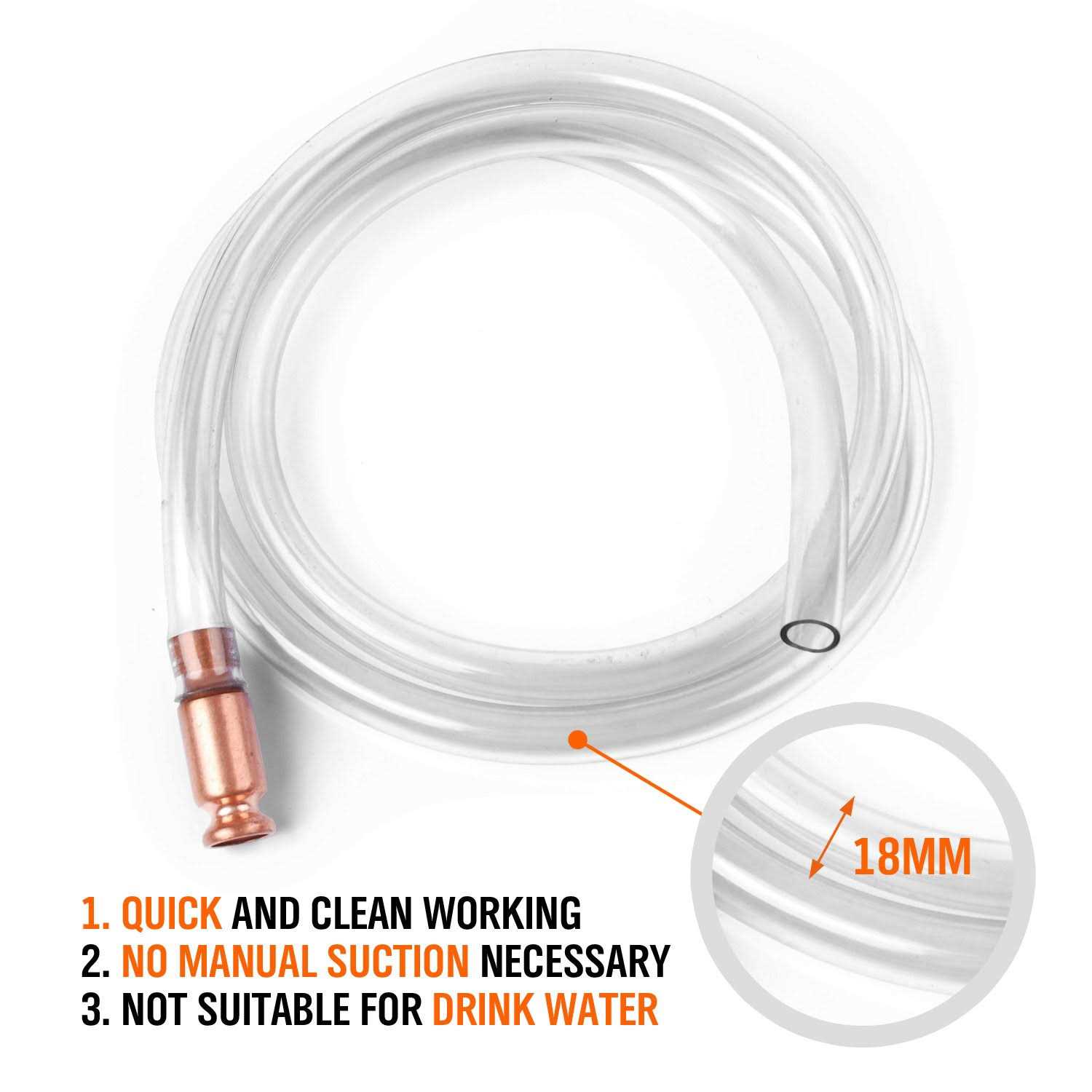 HORUSDY Gas Siphon 6FT Multi-Purpose Super Easy Siphon Pump,1/2 Valve Virgin Grade Tubing Safe