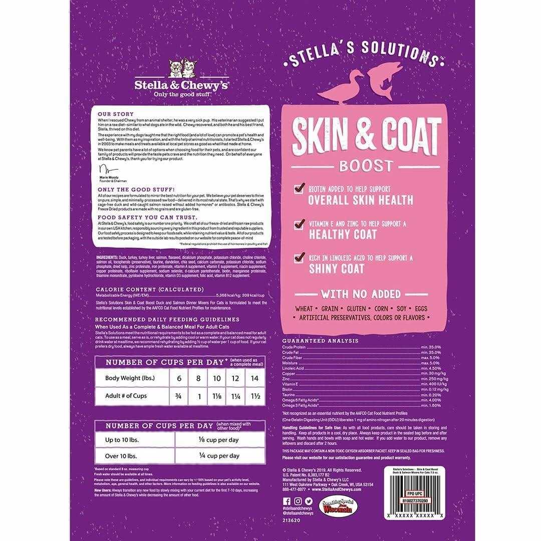 Stella & Chewy’s Cat Solutions Skin & Coat Boost Freeze-Dried Duck 7.5oz