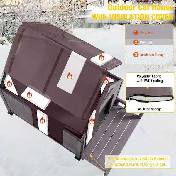 aivituvin Insulated Large Dog House with Liner Inside Iron Frame AIR81-IN