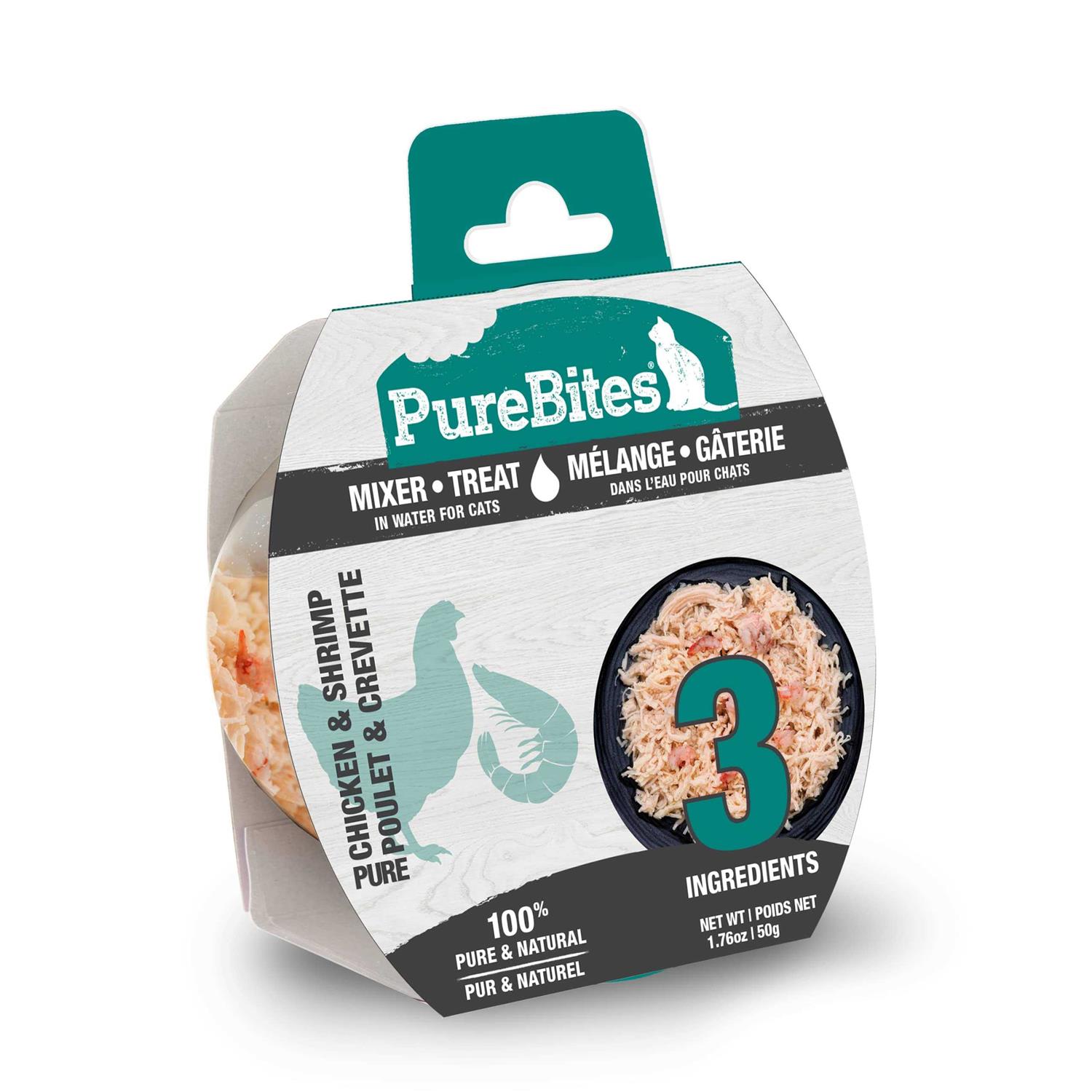 PureBites Mixers Chicken Breast & Wild Ocean Shrimp in Water Cat Food Topper Treat