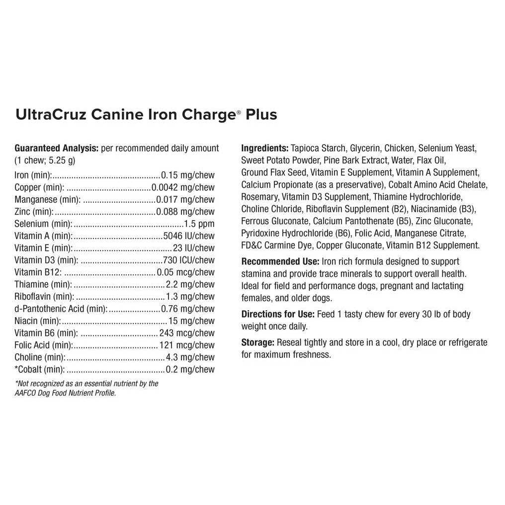 UltraCruz Canine Iron Charge Plus Supplement for Dogs