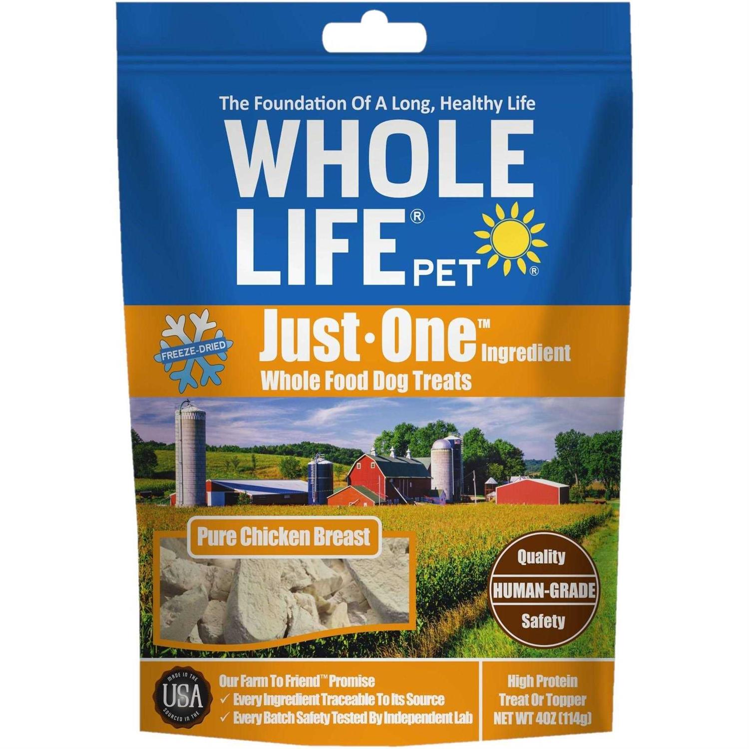 Whole Life Pet Just One Ingredient Freeze-Dried Chicken Dog Treats