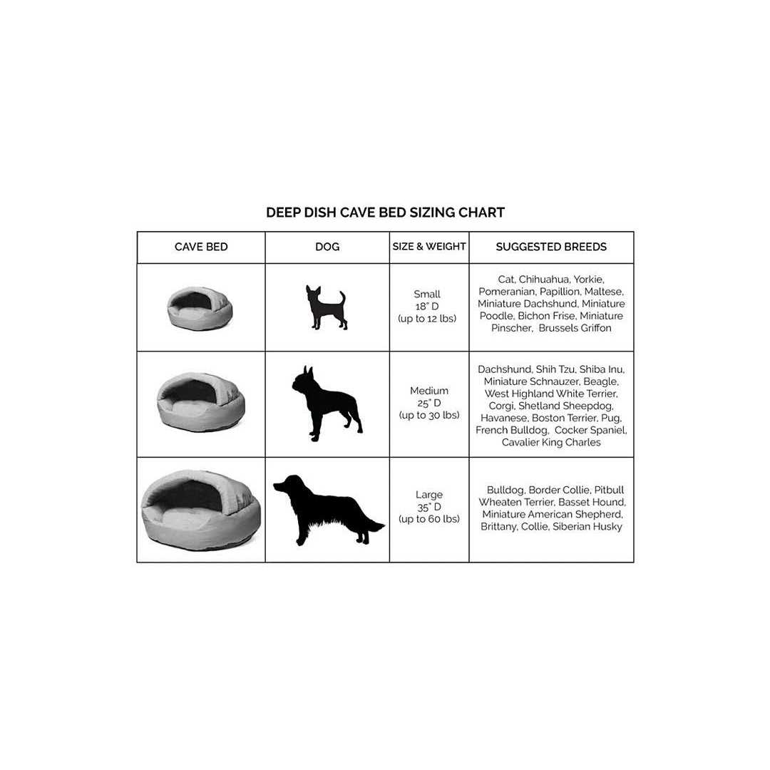 Precious Tails Herringbone Canvas Fleece Deep Dish Cave Bed