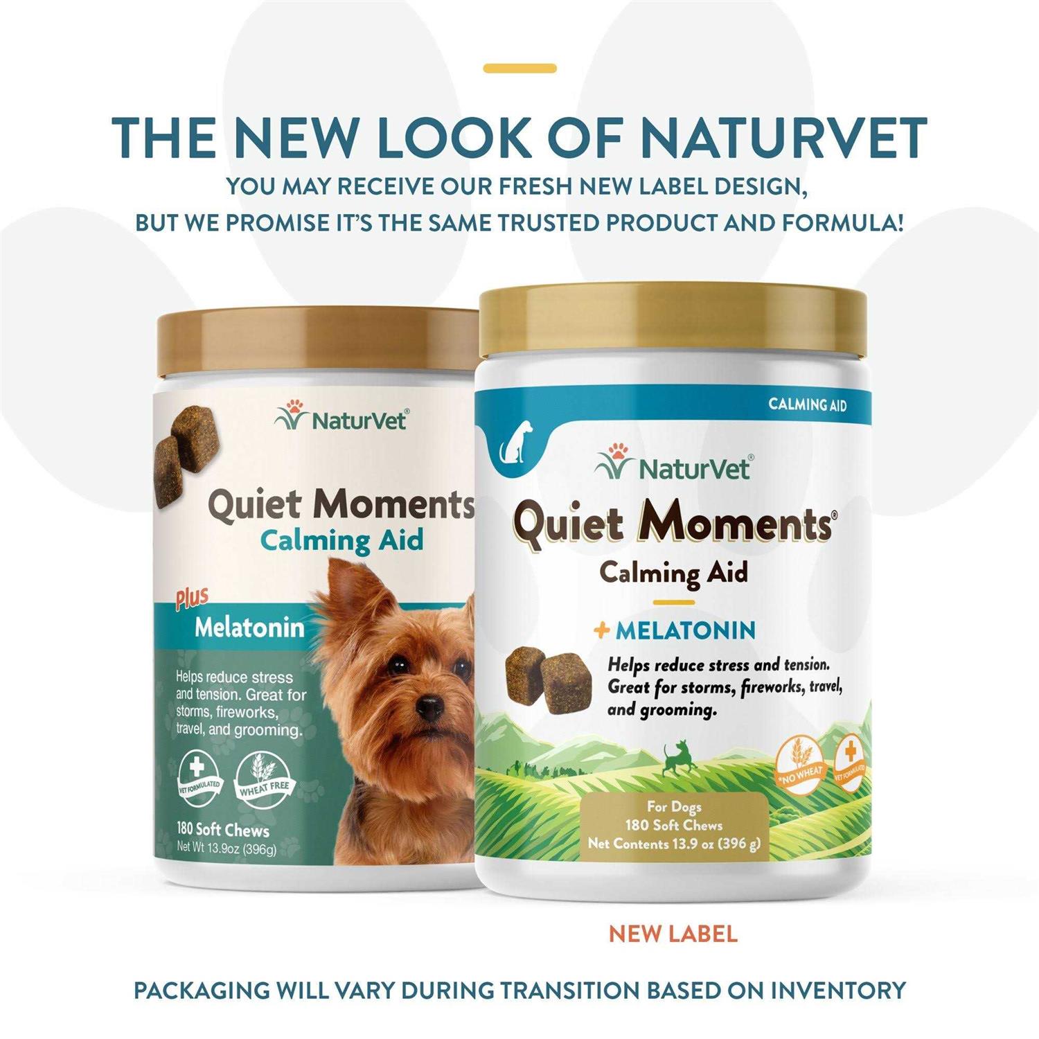 NaturVet Quiet Moments Calming Aid Plus Melatonin Dog Soft Chews