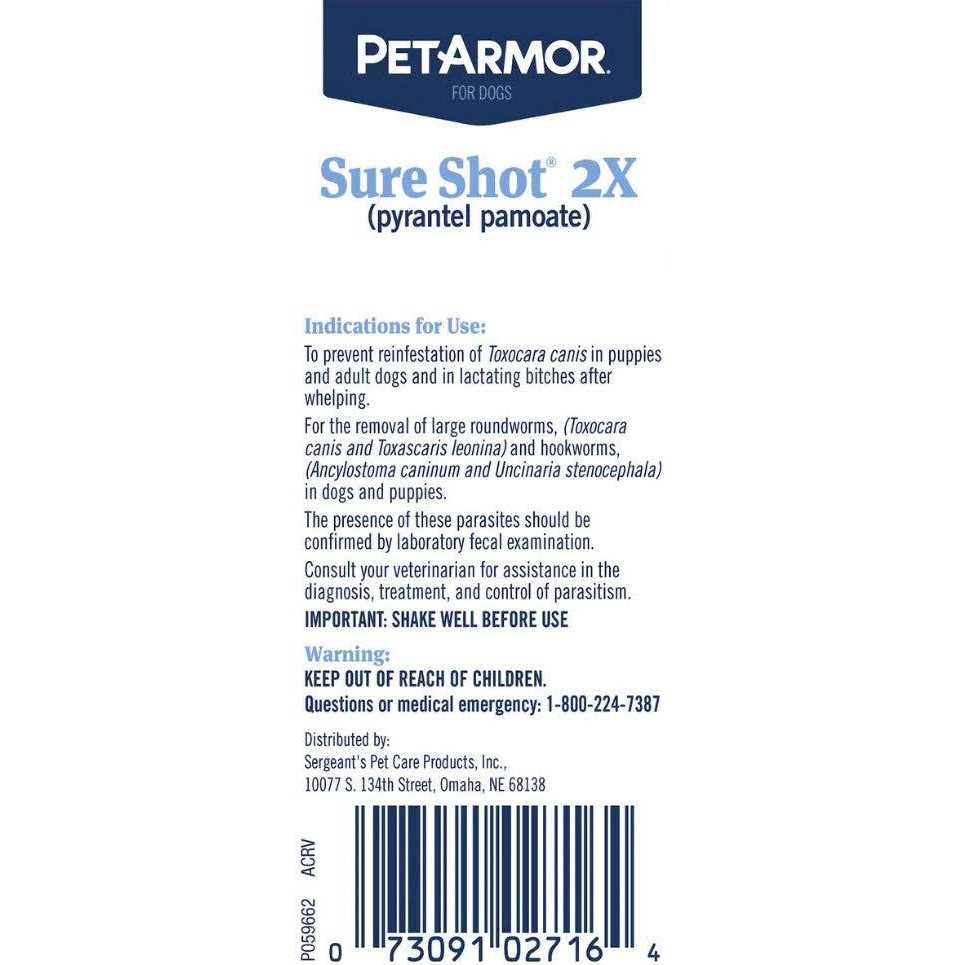PetArmor Sure Shot 2X Liquid Wormer for Dogs
