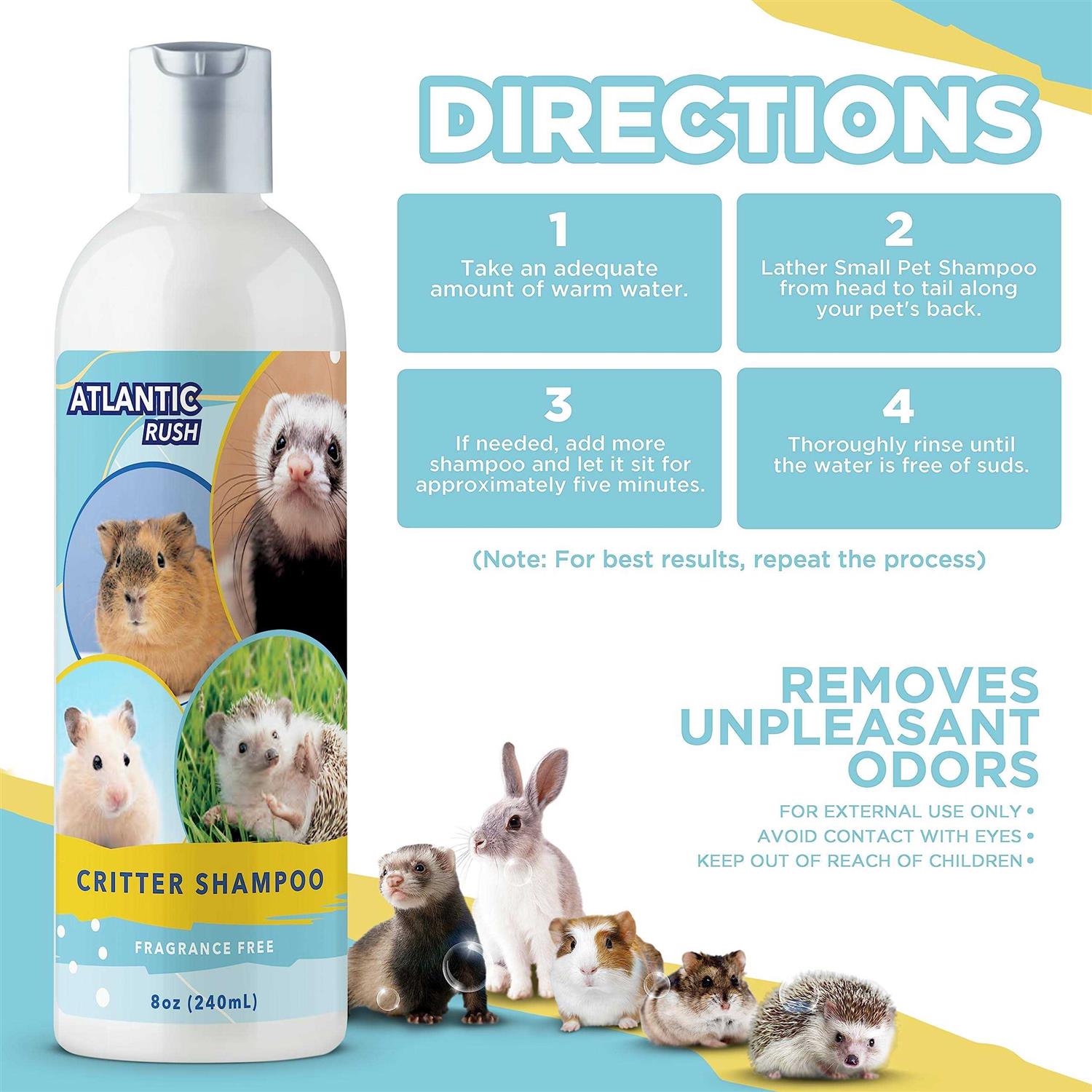 Critter Shampoo for Small Pets 8oz Small Animal Fragrance Free Shampoo