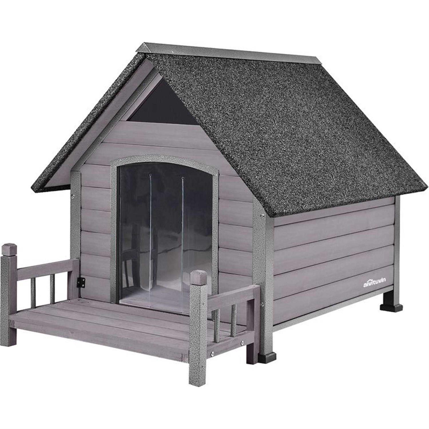 Aivituvin Outdoor Dog House with Porch Strong Iron Frame