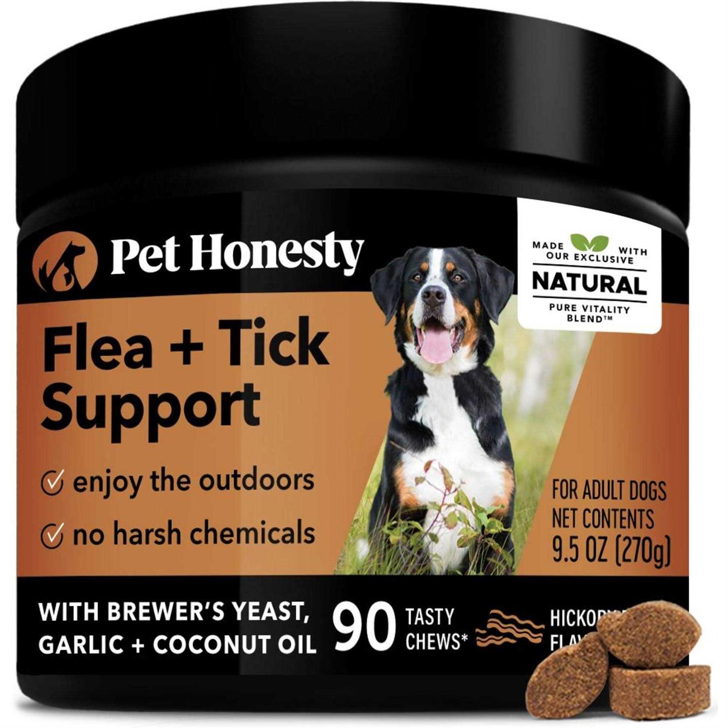 Pet Honesty Flea & Tick Support Supplement Soft Chews for Dogs