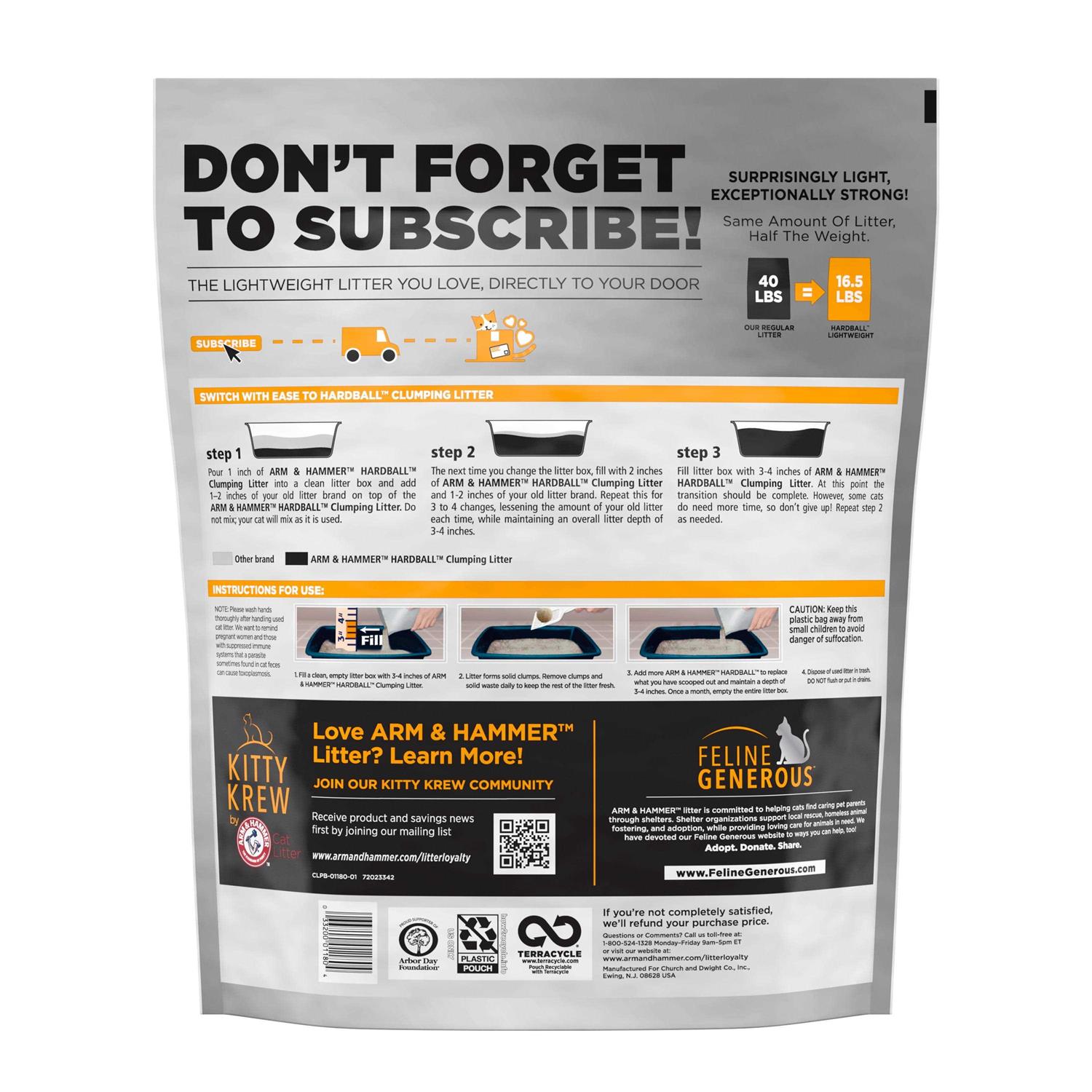 Arm & Hammer Hardball Clumping Cat Litter Lightweight