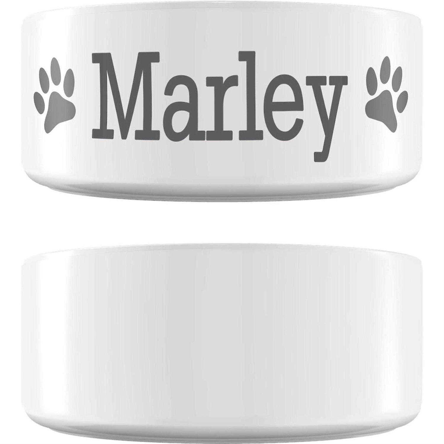 Frisco Paw Print Ceramic Personalized Dog Bowl