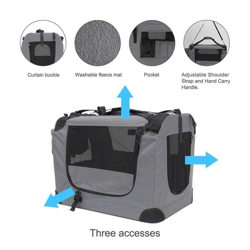 Prutapet Large Cat Carrier Soft-Sided Portable Pet Crate for Car Traveling with Collapsible Litter Box and Bowl