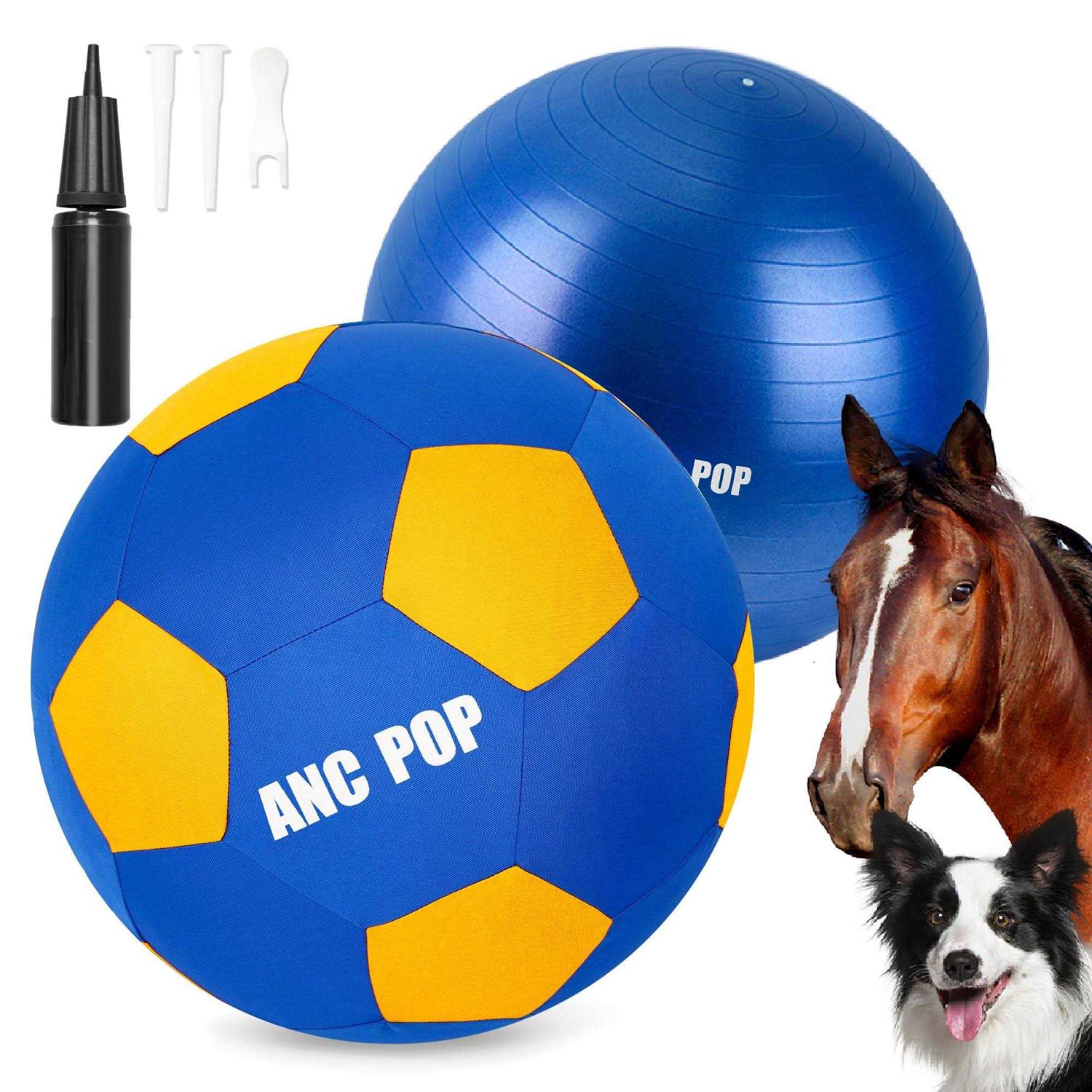 ANC POP Herding Ball for Dogs Horse Ball & Ball Cover 25 Ball for Horses Large with Hand Pump for Play Herding Ball Herding Ball Horse Toys