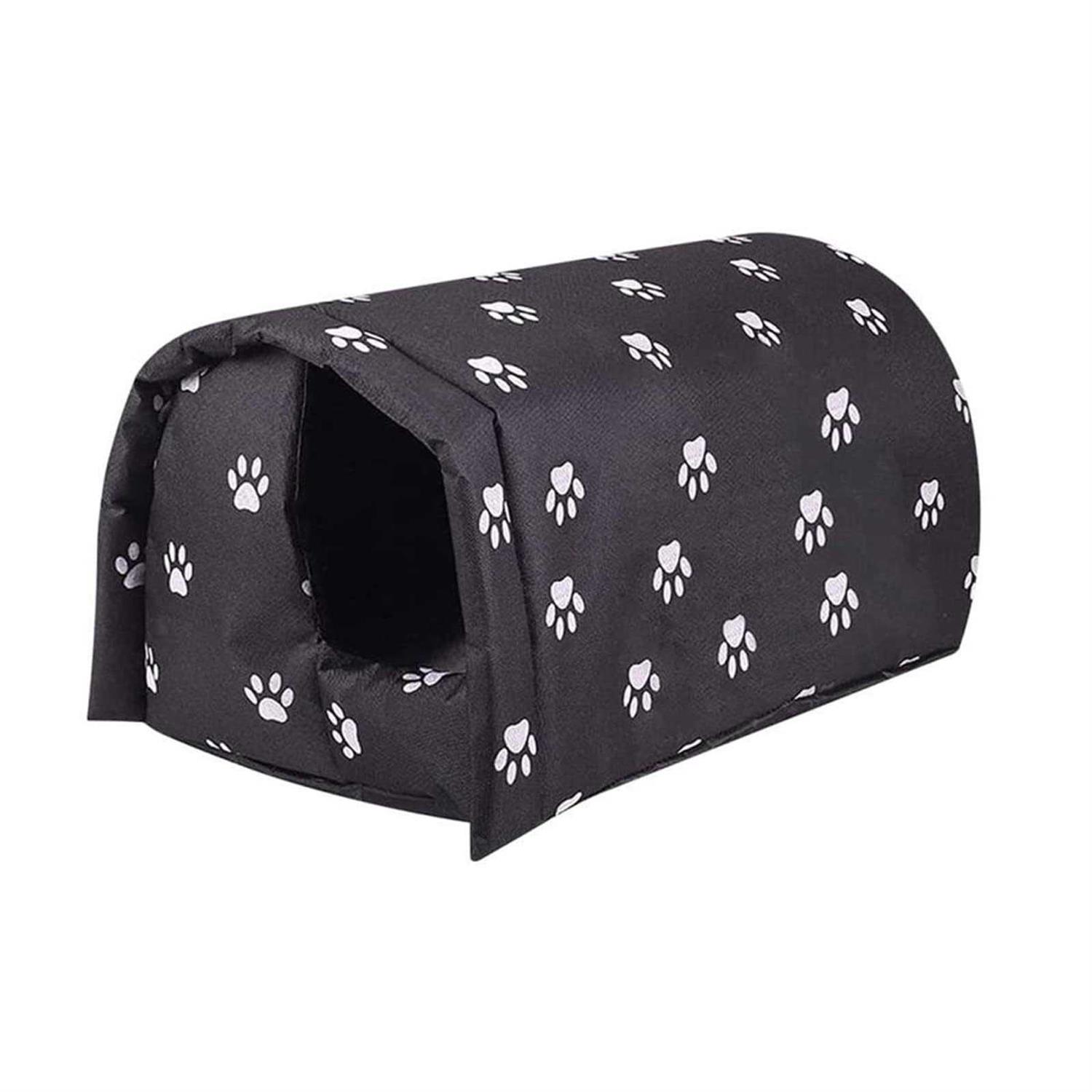 Outdoor Feral Cat House for Winter Weatherproof Waterproof Rainproof Foldable Cotton Filled Thicken Stray Feral Cats Dogs Tent Shelter Home Keep